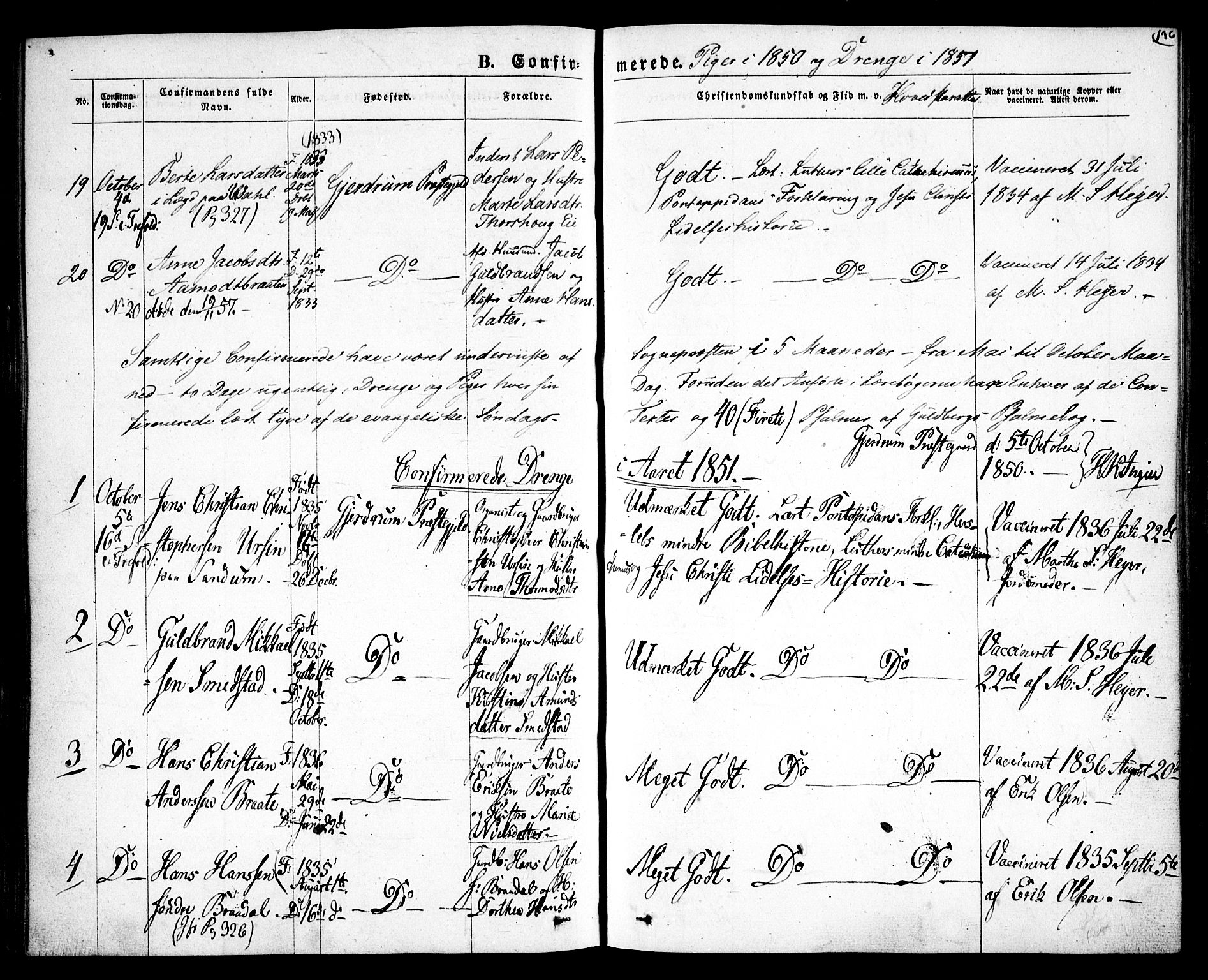 Gjerdrum prestekontor Kirkebøker, SAO/A-10412b/F/Fa/L0006: Parish register (official) no. I 6, 1845-1856, p. 136