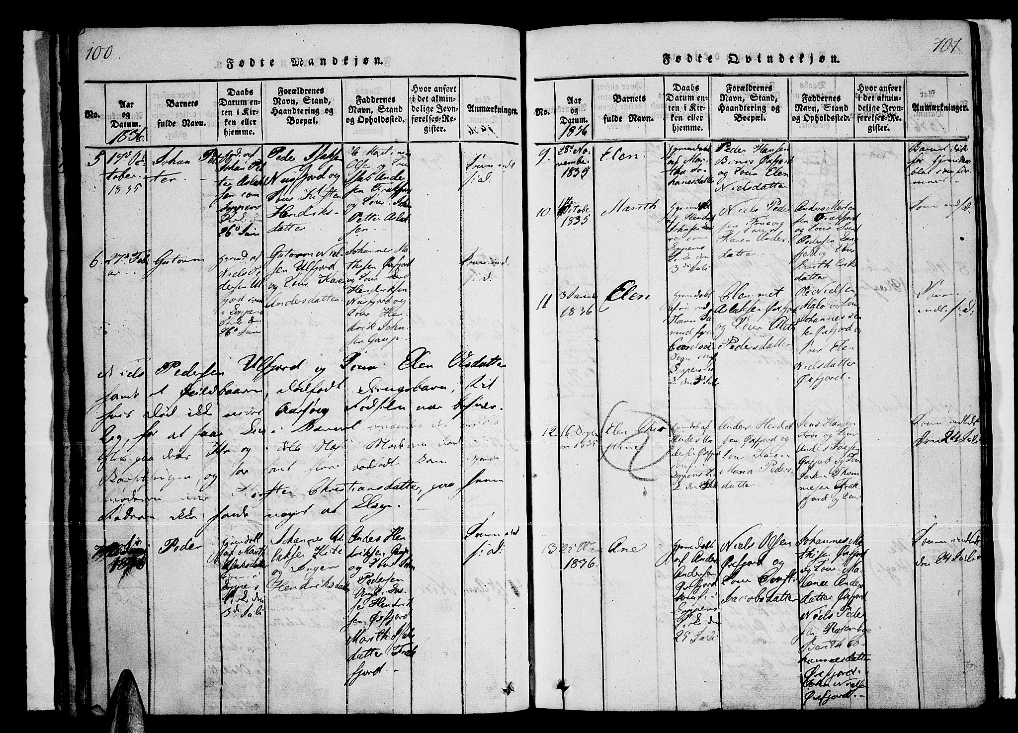 Loppa sokneprestkontor, AV/SATØ-S-1339/H/Ha/L0003kirke: Parish register (official) no. 3, 1820-1848, p. 100-101