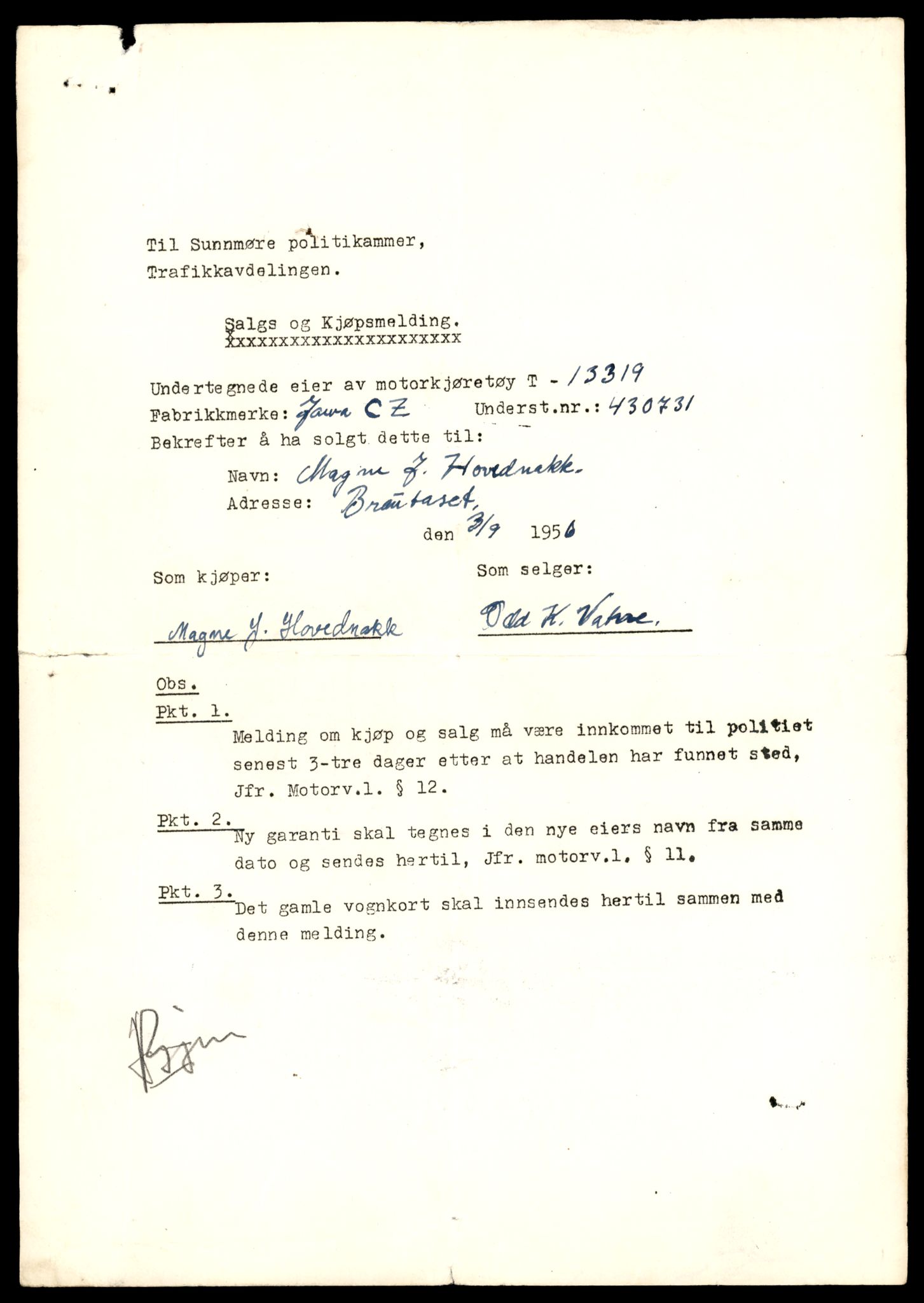 Møre og Romsdal vegkontor - Ålesund trafikkstasjon, AV/SAT-A-4099/F/Fe/L0038: Registreringskort for kjøretøy T 13180 - T 13360, 1927-1998, p. 2337