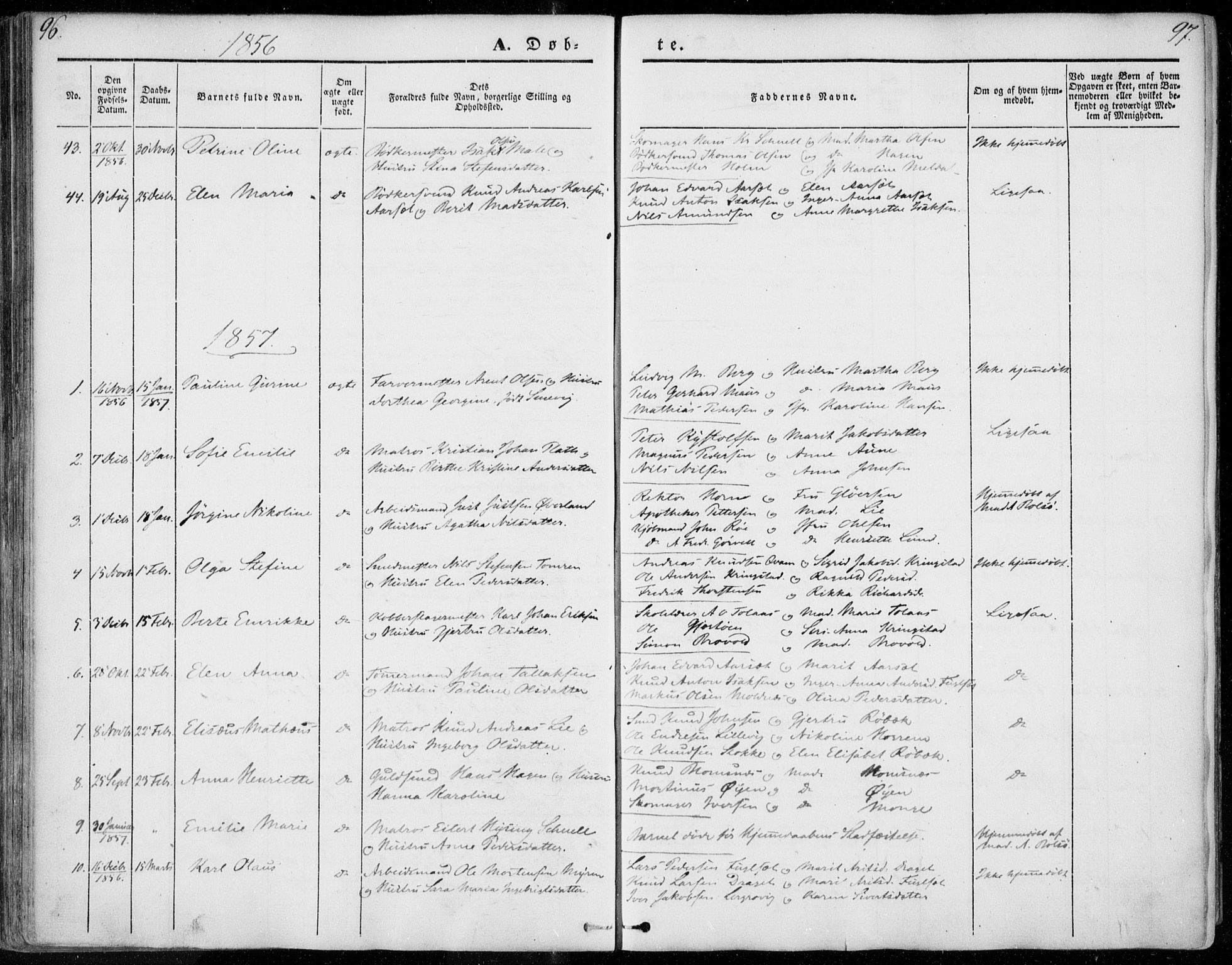 Ministerialprotokoller, klokkerbøker og fødselsregistre - Møre og Romsdal, SAT/A-1454/558/L0689: Parish register (official) no. 558A03, 1843-1872, p. 96-97