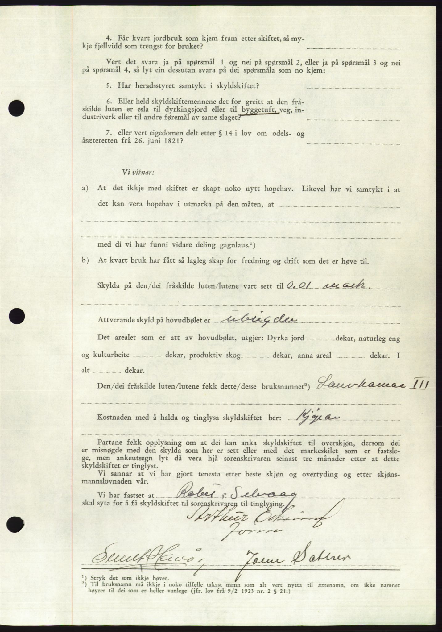 Søre Sunnmøre sorenskriveri, AV/SAT-A-4122/1/2/2C/L0110: Mortgage book no. 36A, 1958-1958, Diary no: : 1713/1958