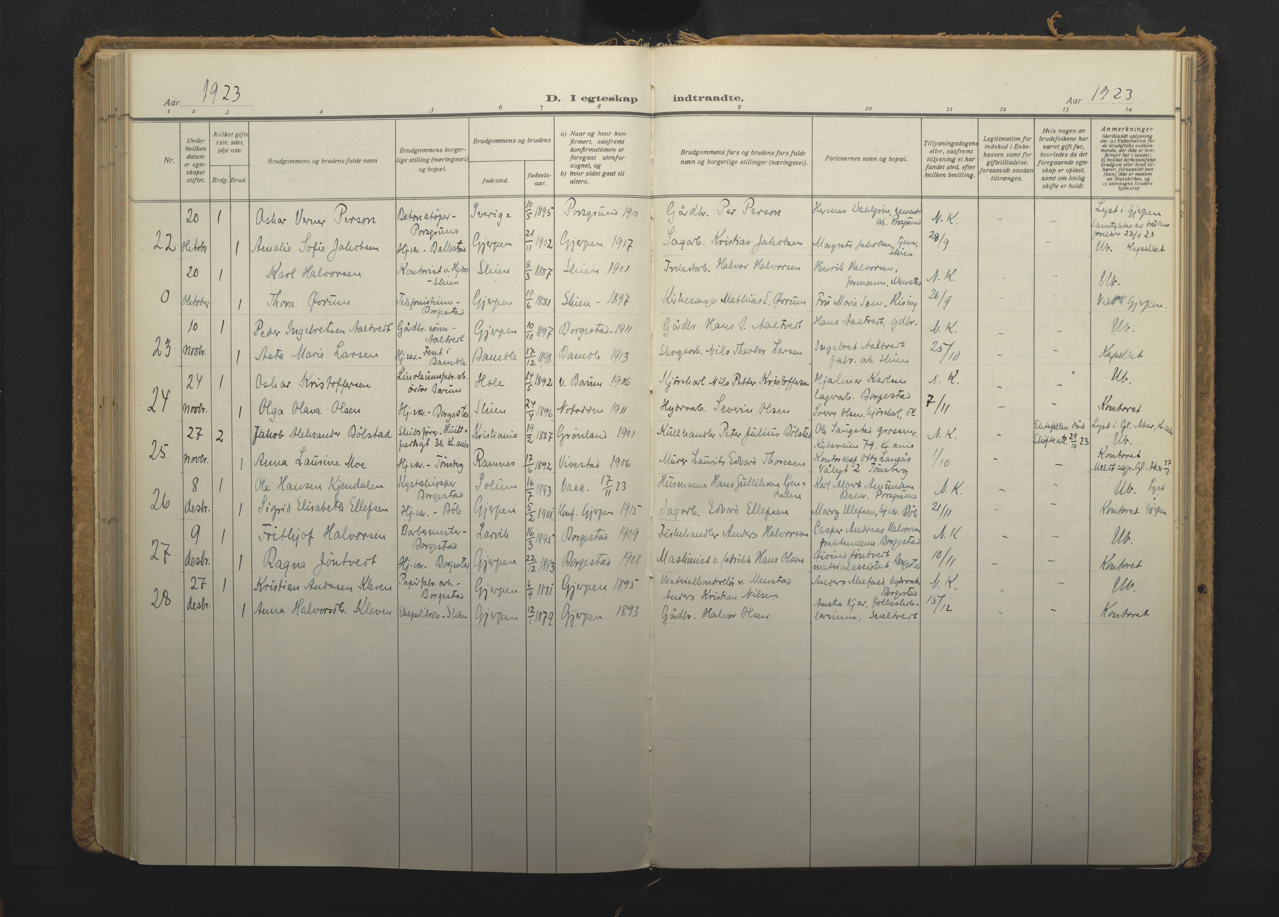 Gjerpen kirkebøker, SAKO/A-265/F/Fb/L0001: Parish register (official) no. II 1, 1920-1935