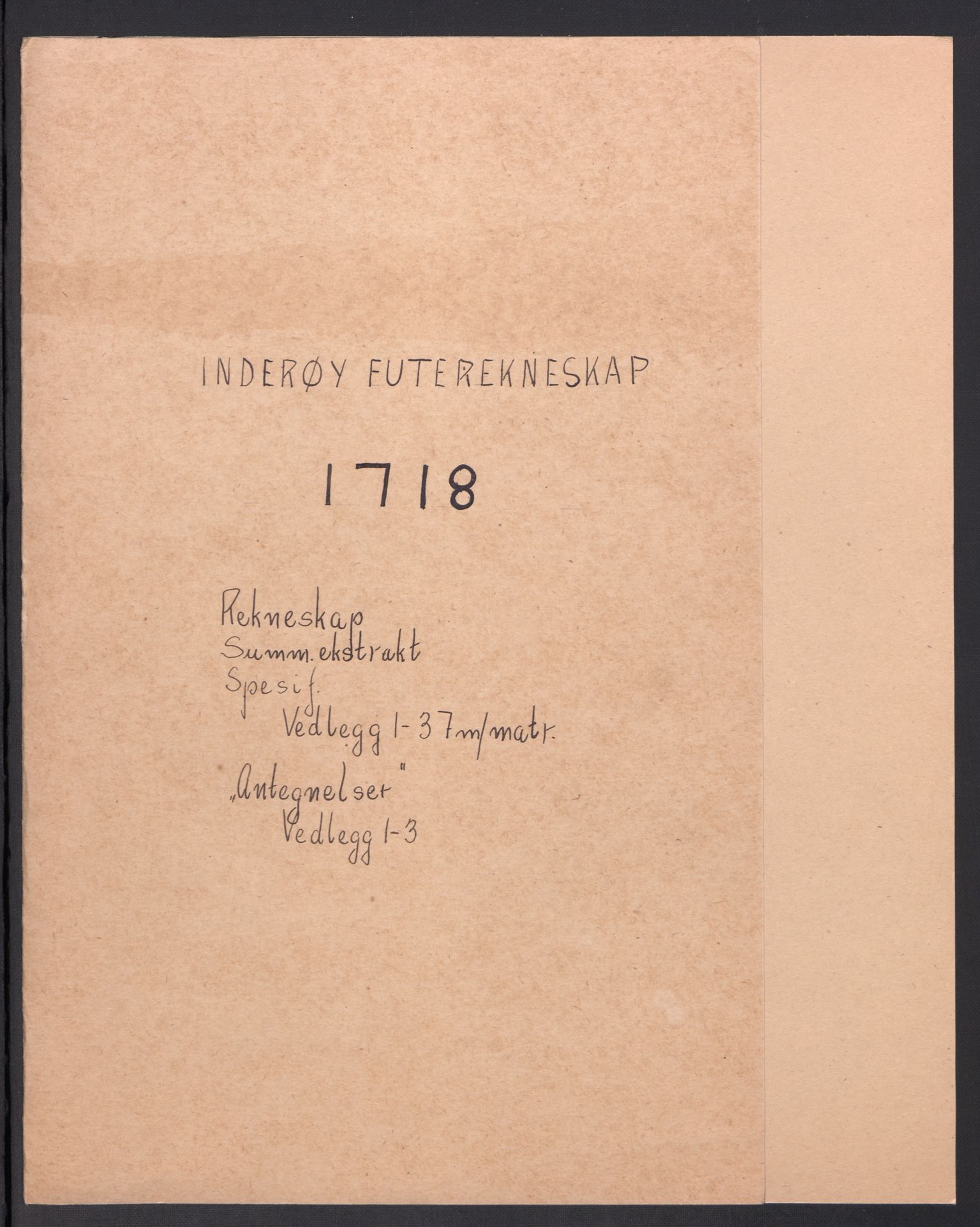 Rentekammeret inntil 1814, Reviderte regnskaper, Fogderegnskap, RA/EA-4092/R63/L4326: Fogderegnskap Inderøy, 1718, p. 2