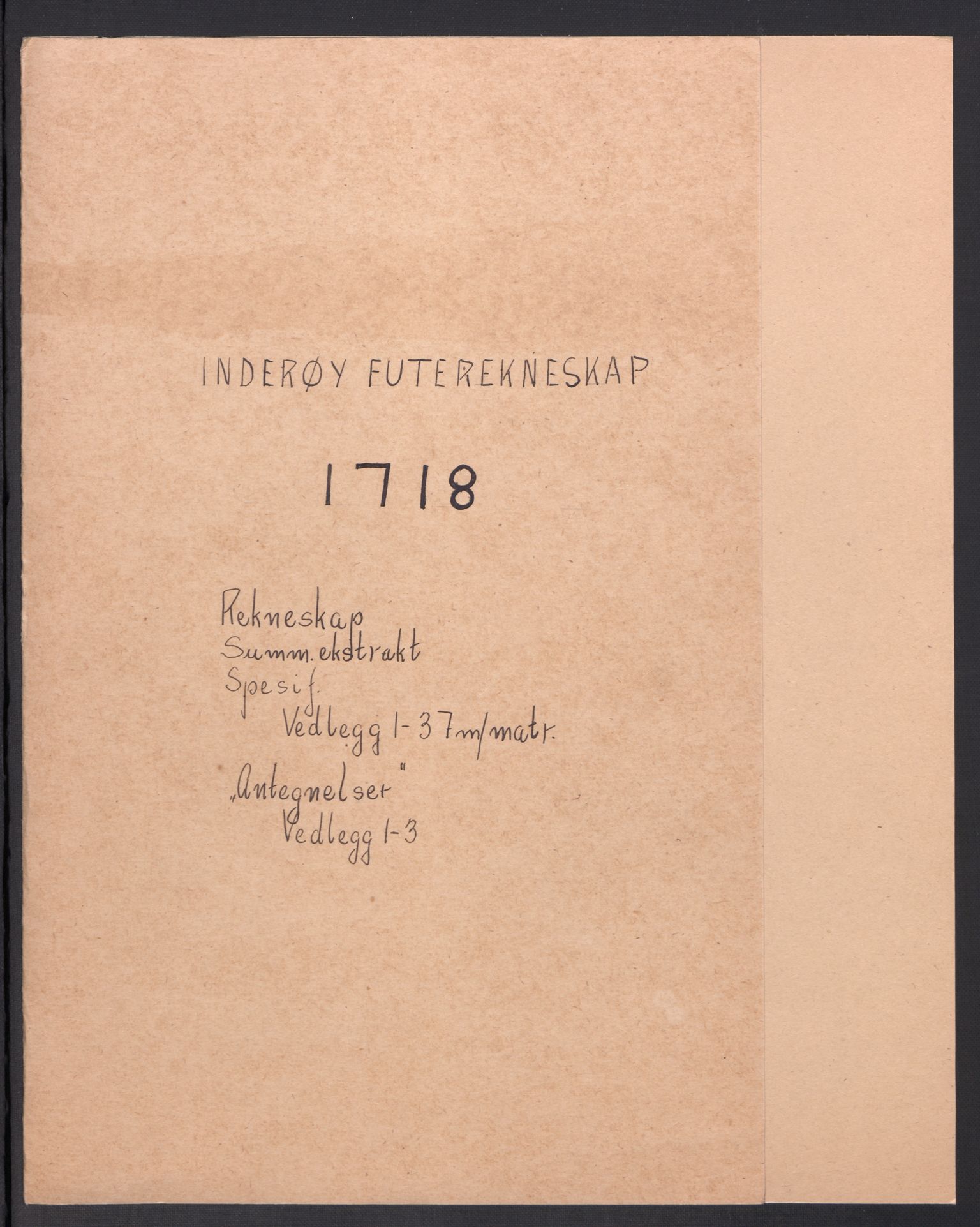 Rentekammeret inntil 1814, Reviderte regnskaper, Fogderegnskap, AV/RA-EA-4092/R63/L4326: Fogderegnskap Inderøy, 1718, p. 2