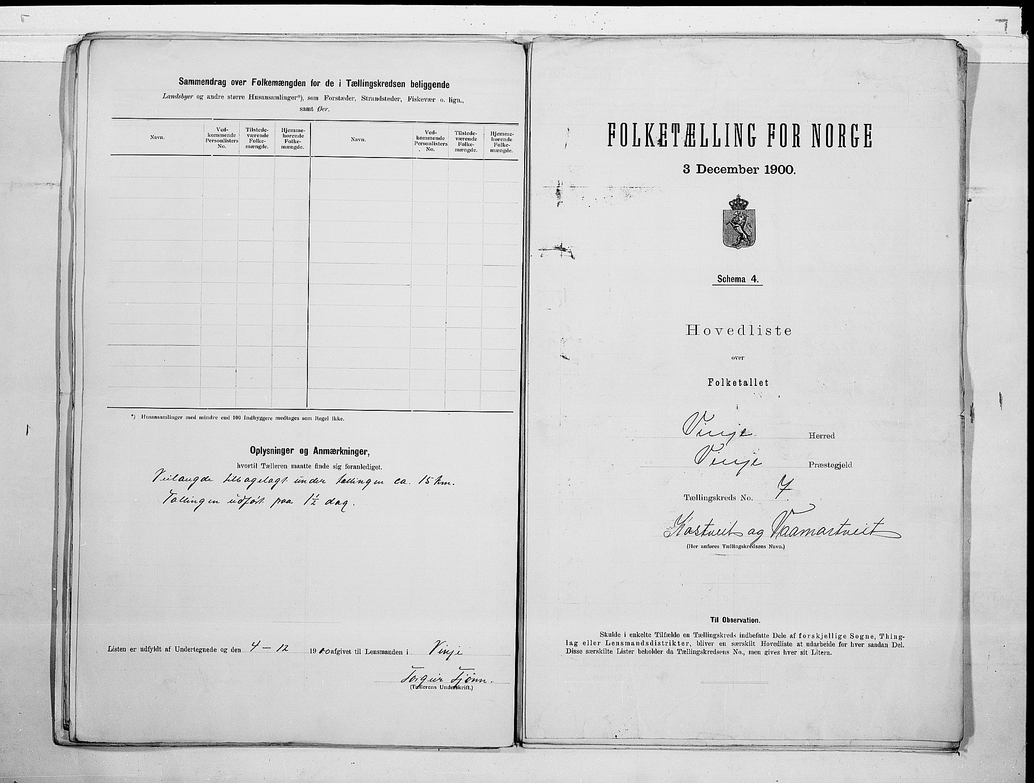 SAKO, 1900 census for Vinje, 1900, p. 16