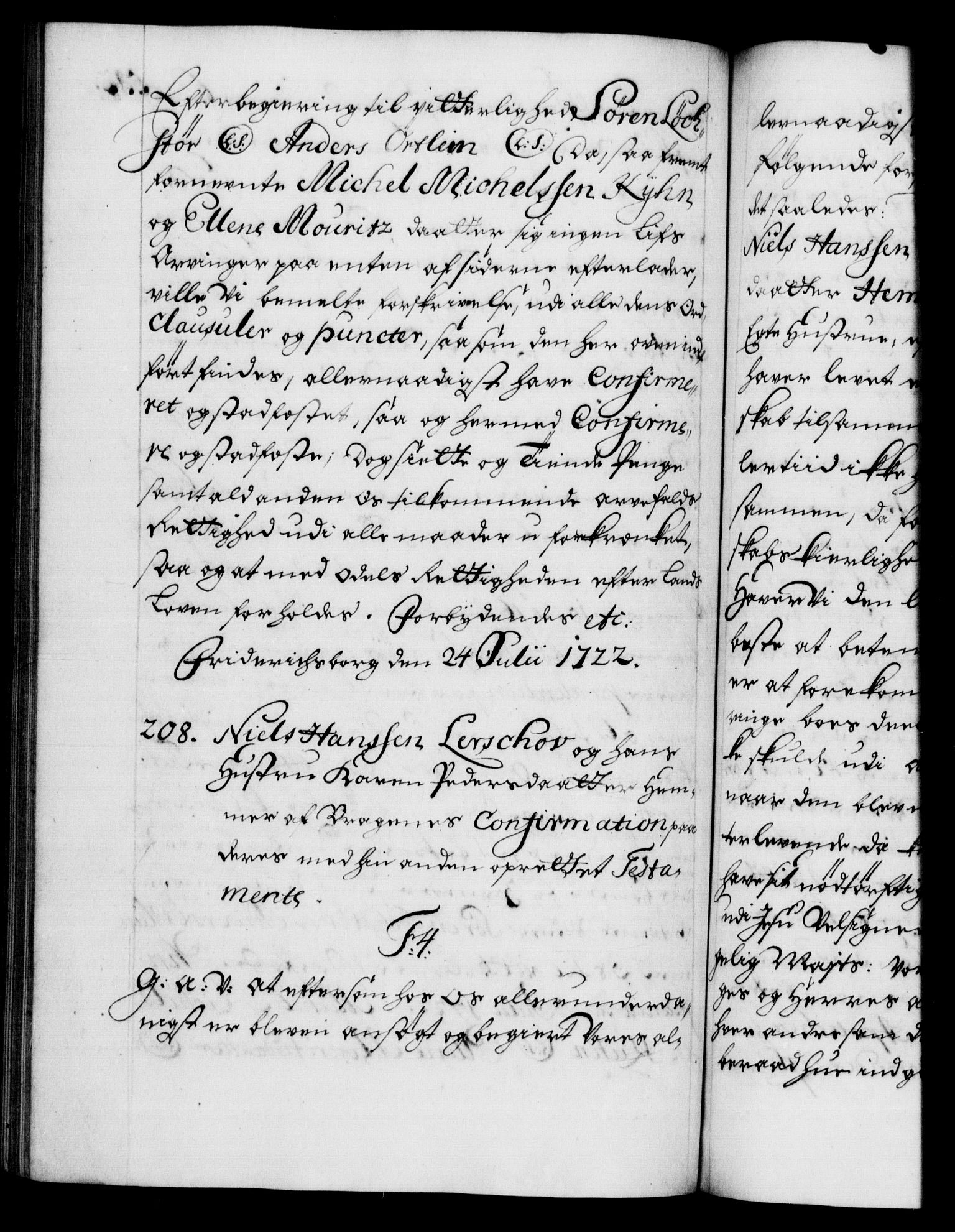 Danske Kanselli 1572-1799, AV/RA-EA-3023/F/Fc/Fca/Fcaa/L0023: Norske registre, 1720-1722, p. 582b