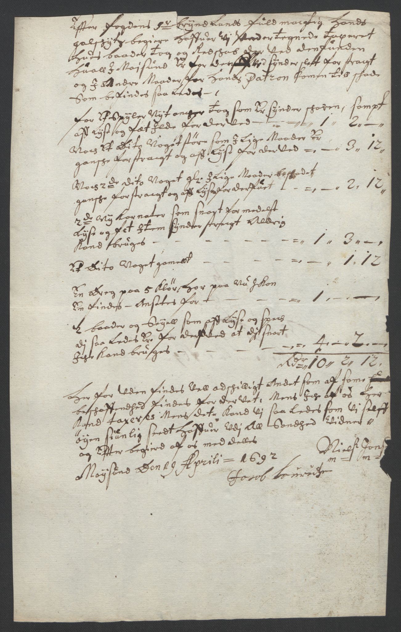 Rentekammeret inntil 1814, Reviderte regnskaper, Fogderegnskap, AV/RA-EA-4092/R57/L3849: Fogderegnskap Fosen, 1692-1693, p. 298