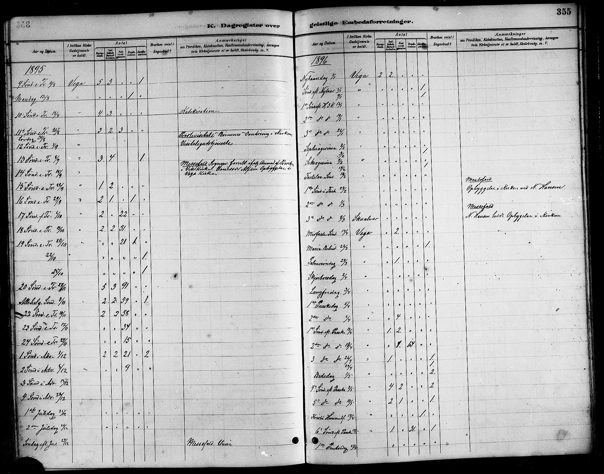 Ministerialprotokoller, klokkerbøker og fødselsregistre - Nordland, AV/SAT-A-1459/816/L0253: Parish register (copy) no. 816C03, 1886-1905, p. 355