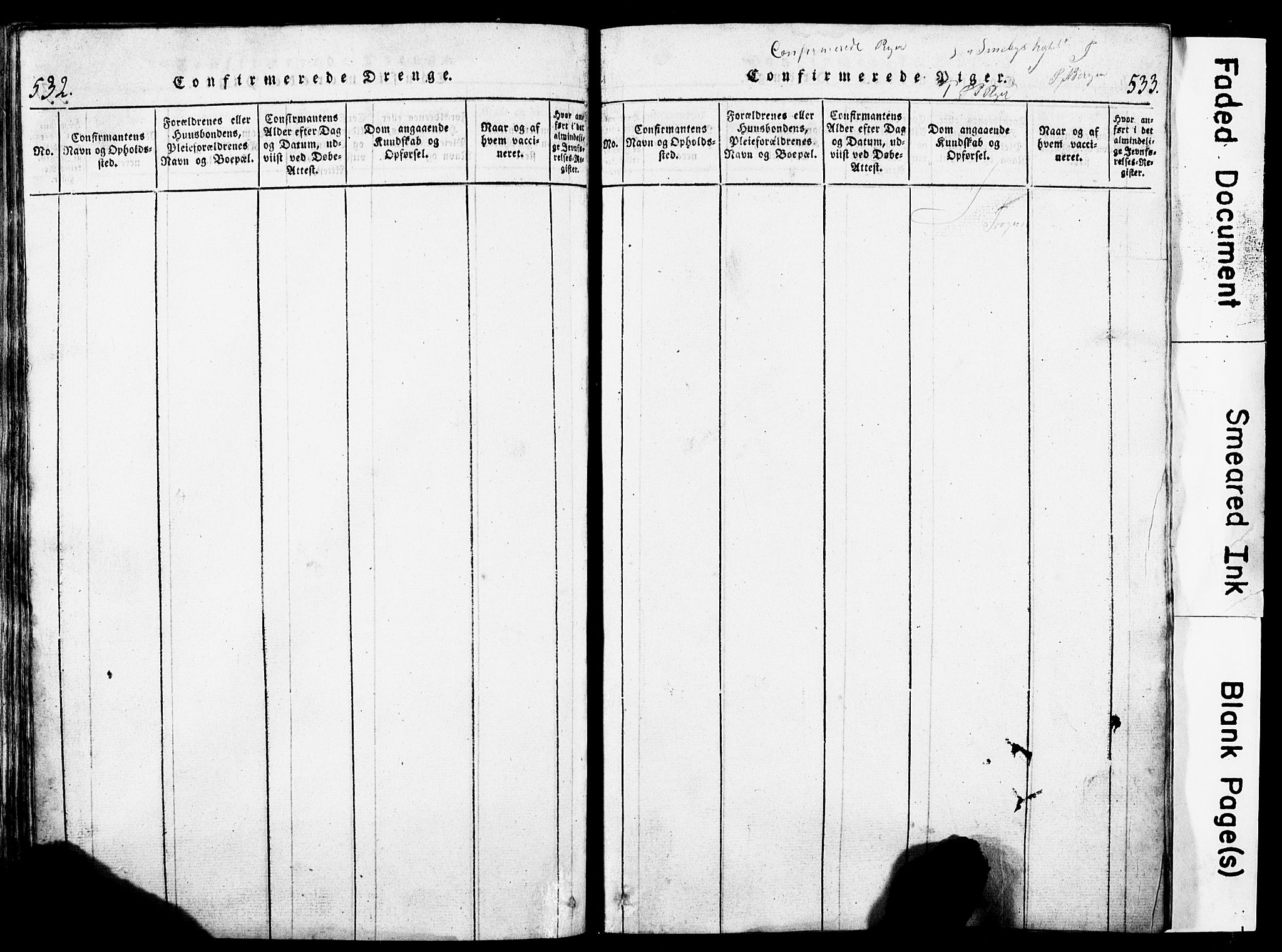 Torvastad sokneprestkontor, AV/SAST-A -101857/H/Ha/Hab/L0002: Parish register (copy) no. B 2, 1817-1834, p. 532-533