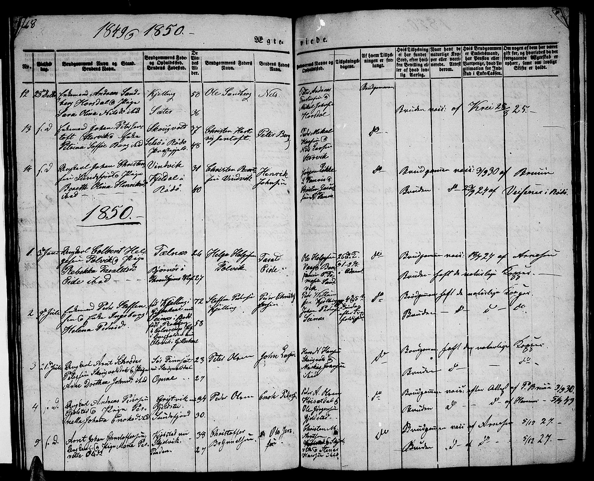 Ministerialprotokoller, klokkerbøker og fødselsregistre - Nordland, SAT/A-1459/805/L0106: Parish register (copy) no. 805C02, 1841-1861, p. 268