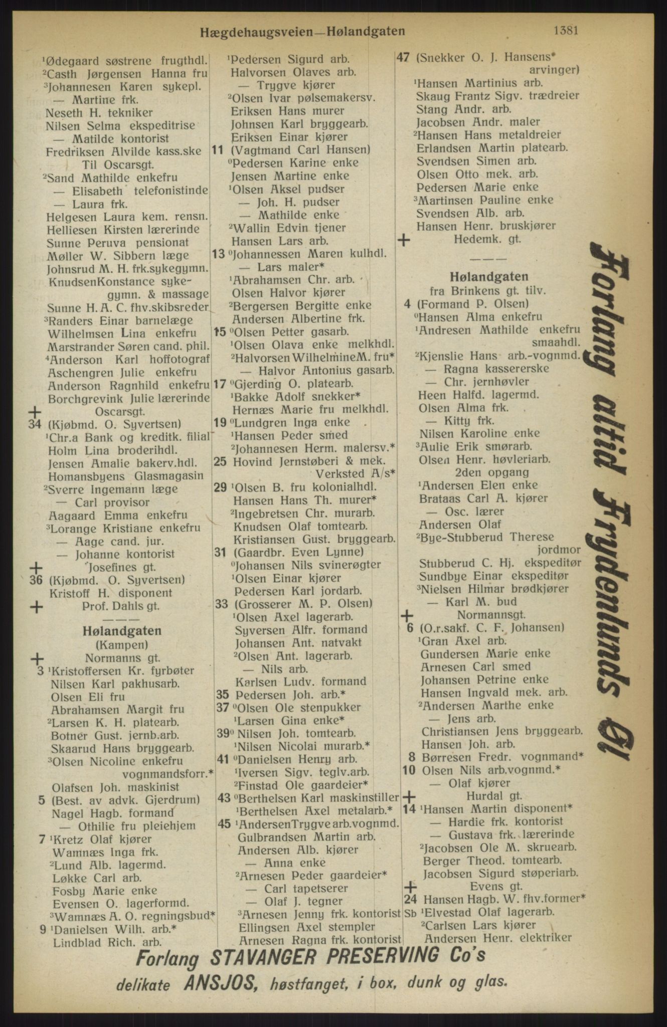 Kristiania/Oslo adressebok, PUBL/-, 1914, p. 1381