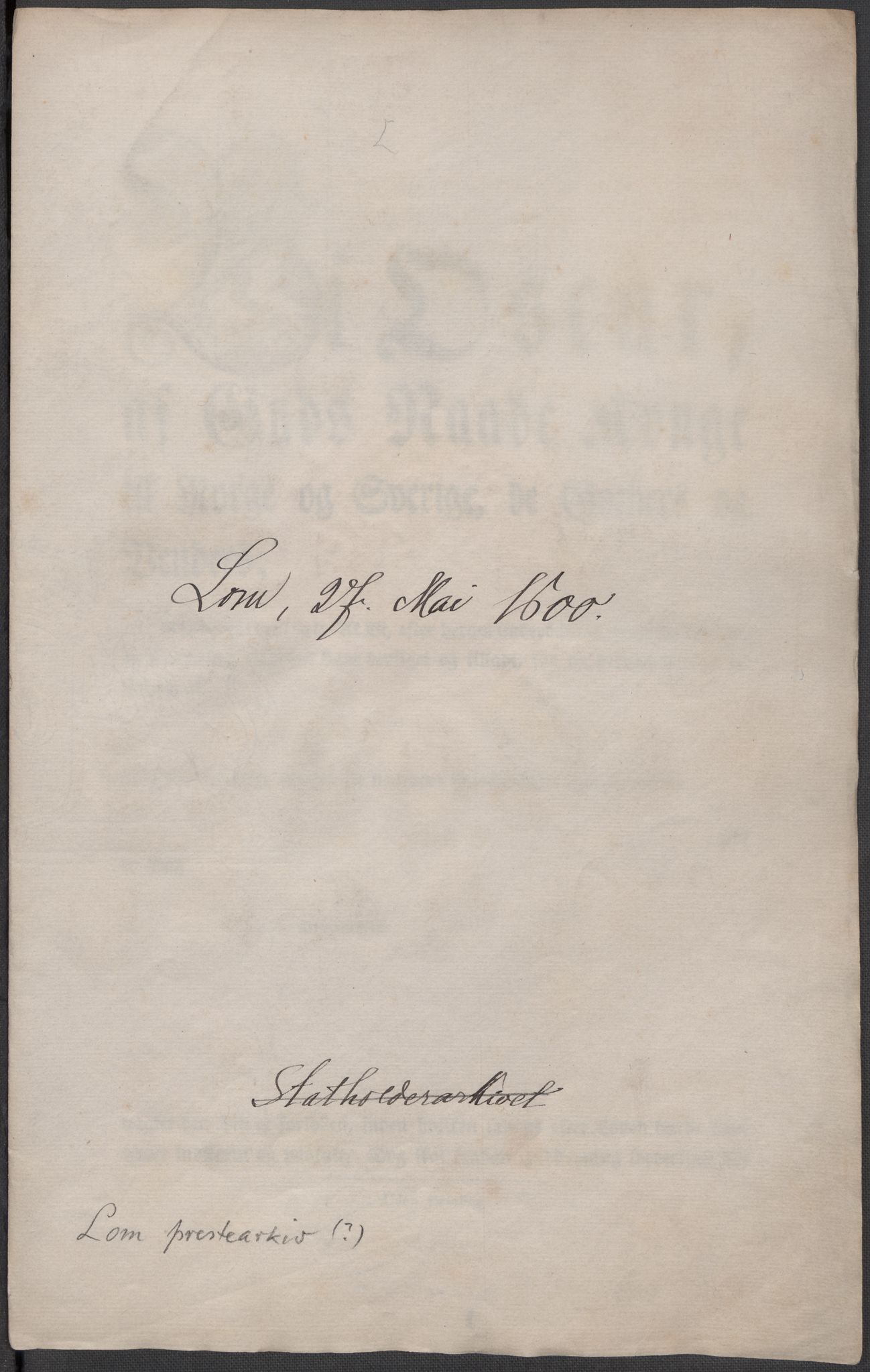 Riksarkivets diplomsamling, AV/RA-EA-5965/F15/L0012: Prestearkiv - Oppland, 1584-1794, p. 36