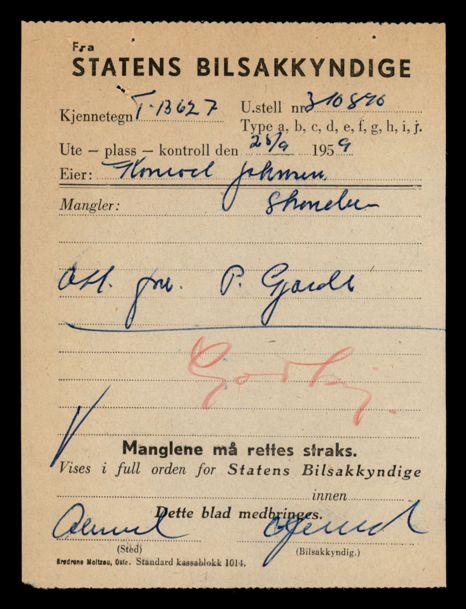Møre og Romsdal vegkontor - Ålesund trafikkstasjon, AV/SAT-A-4099/F/Fe/L0040: Registreringskort for kjøretøy T 13531 - T 13709, 1927-1998, p. 1709