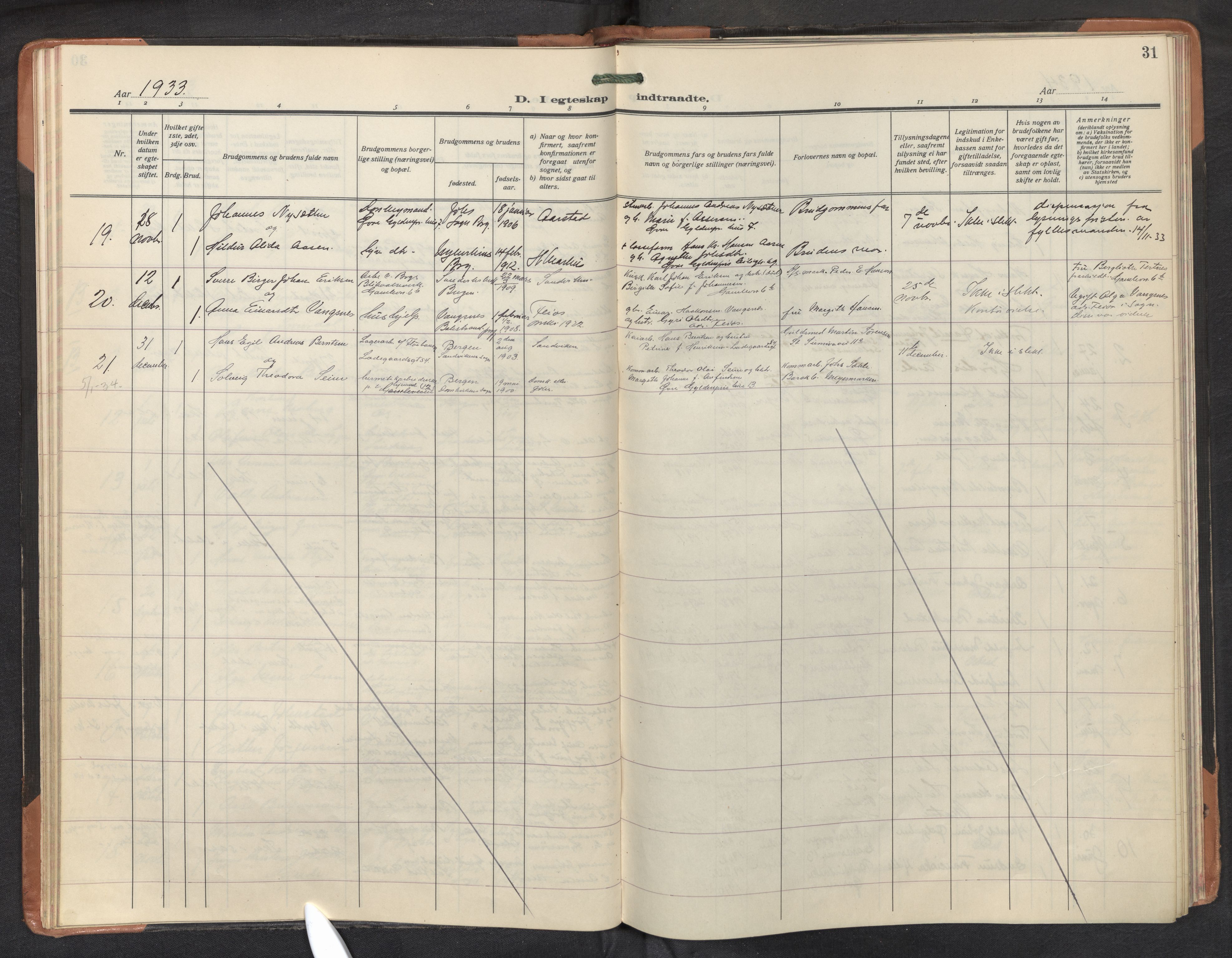 St. Markus sokneprestembete, AV/SAB-A-99935: Parish register (official) no. C 1, 1924-1947, p. 30b-31a