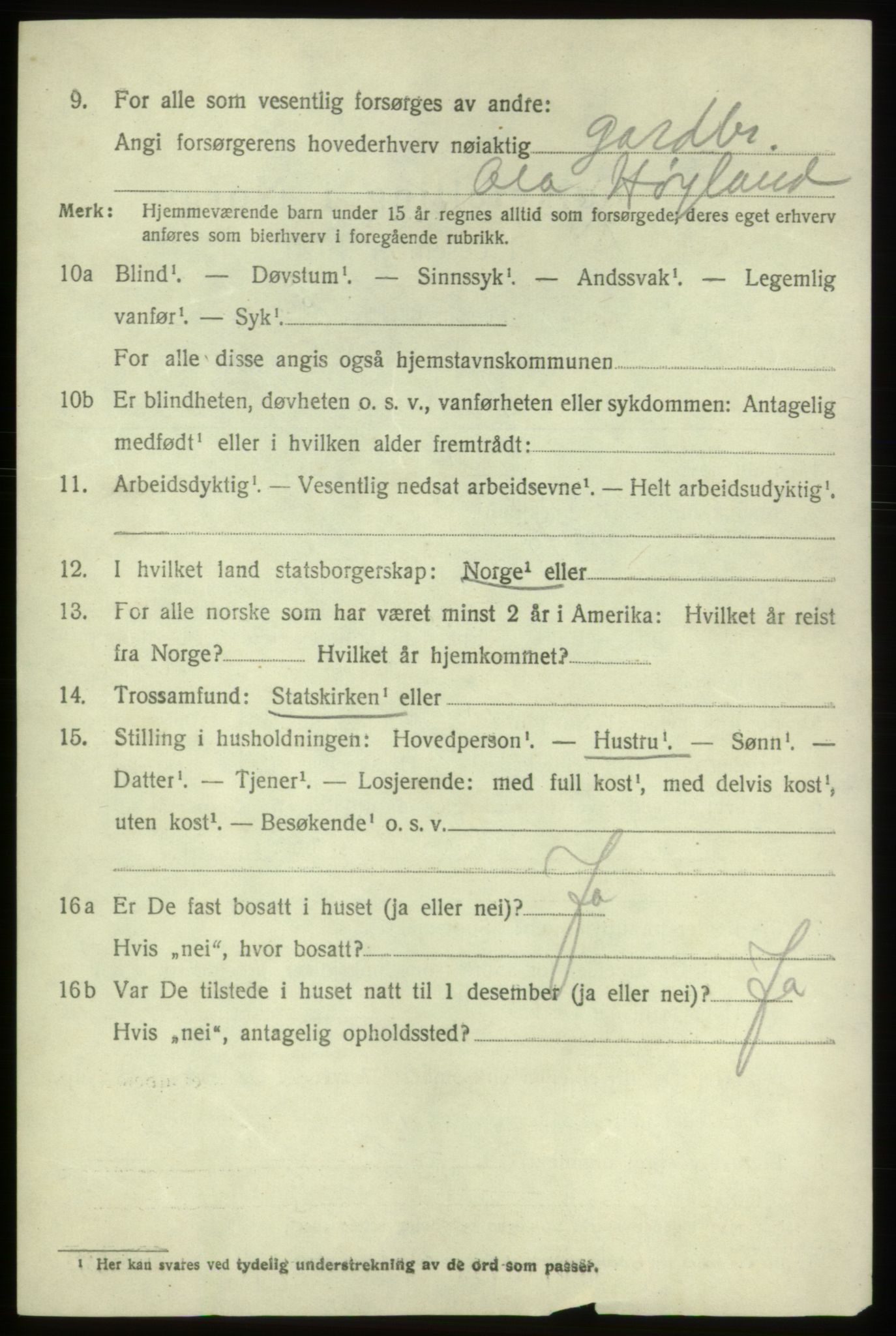 SAB, 1920 census for Stord, 1920, p. 7384