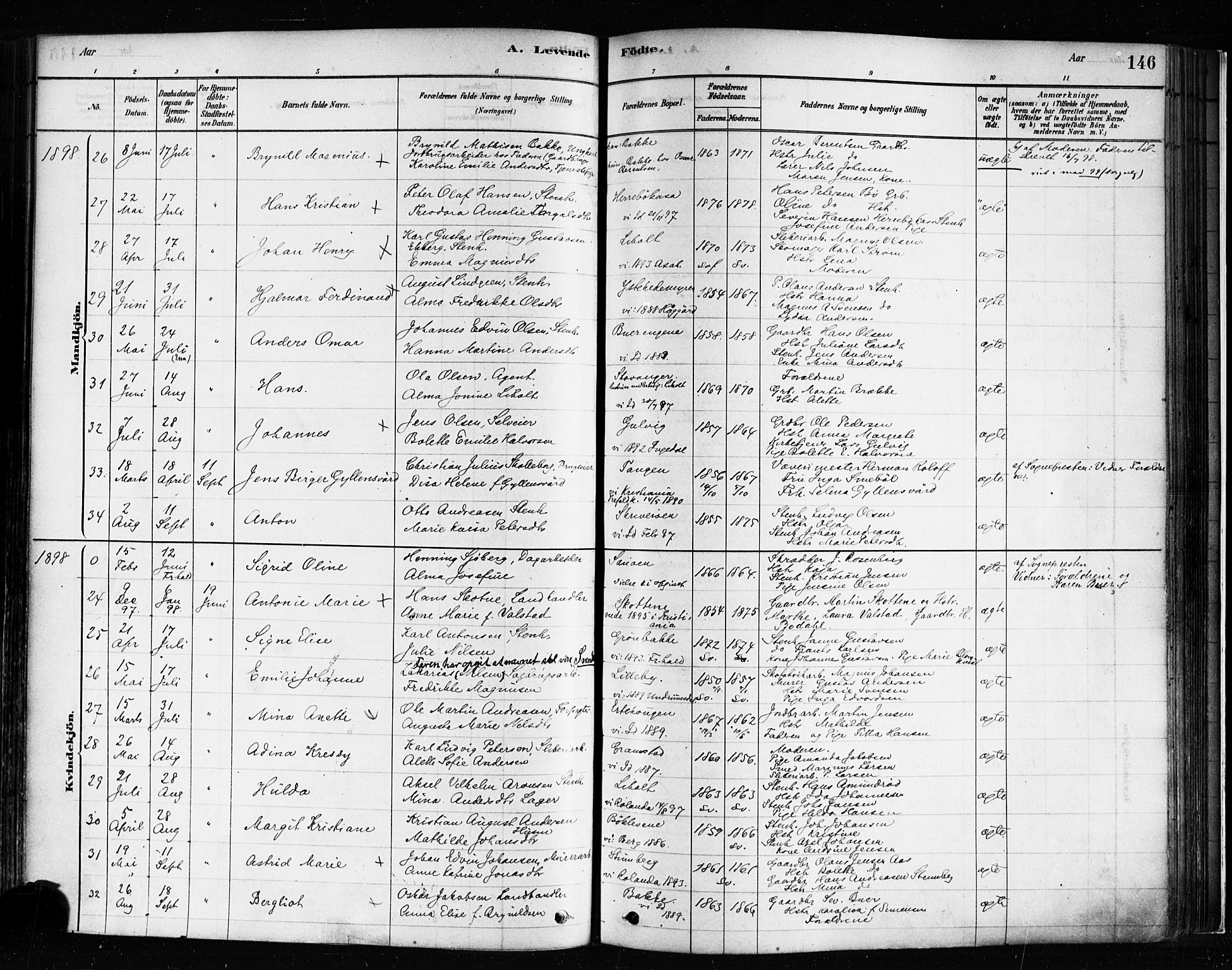 Idd prestekontor Kirkebøker, SAO/A-10911/F/Fc/L0006a: Parish register (official) no. III 6A, 1878-1903, p. 146