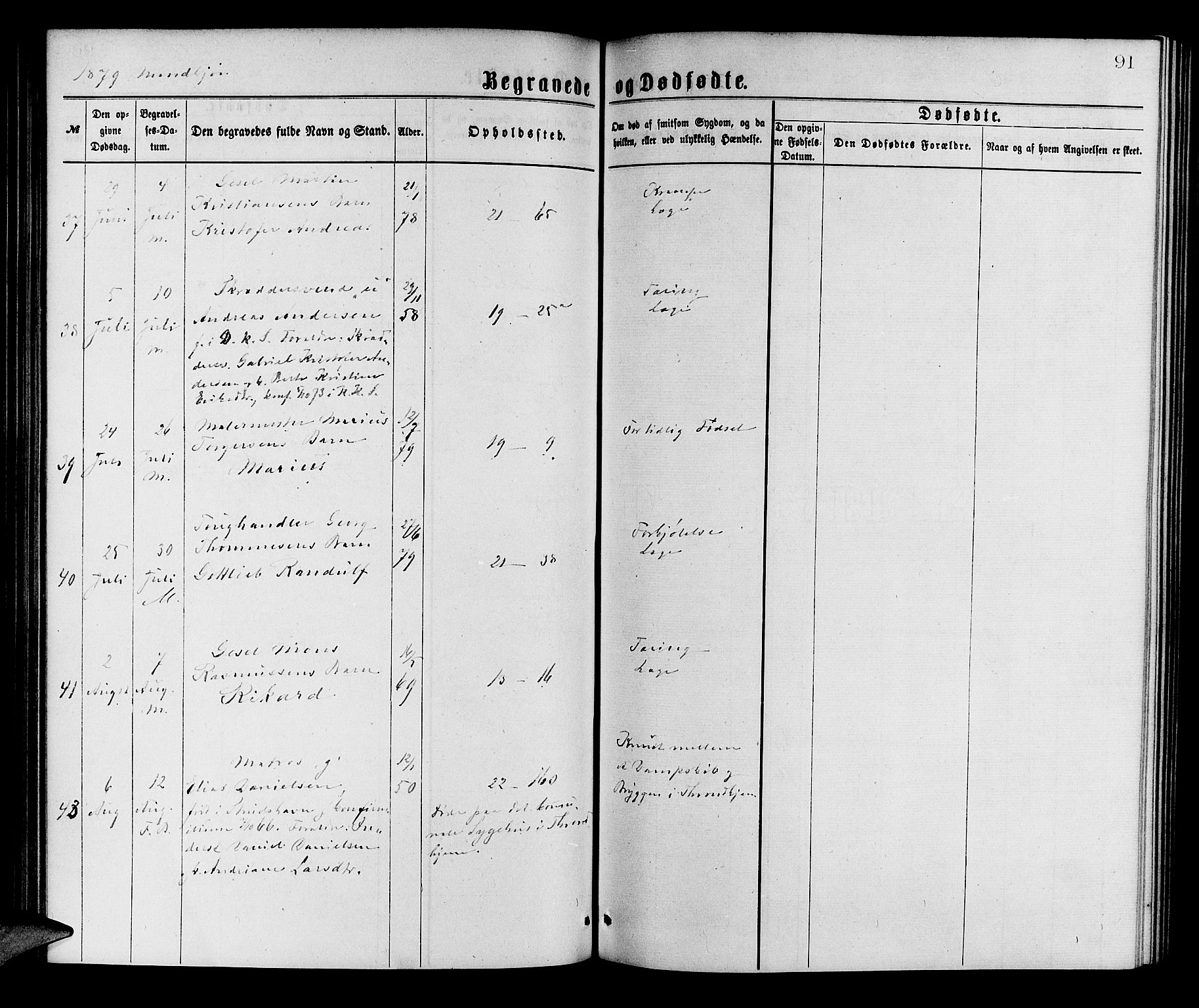 Korskirken sokneprestembete, AV/SAB-A-76101/H/Hab: Parish register (copy) no. E 3, 1871-1883, p. 91