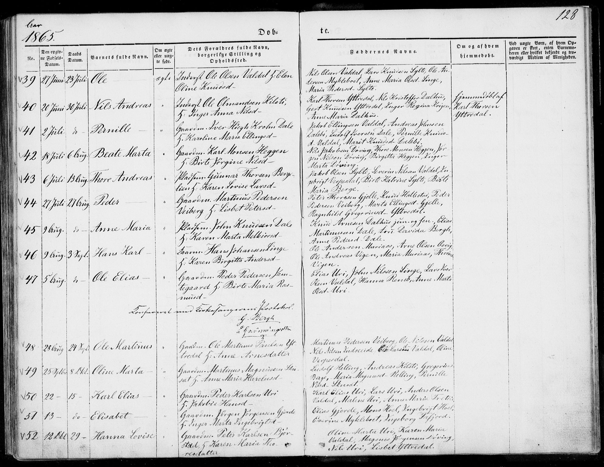 Ministerialprotokoller, klokkerbøker og fødselsregistre - Møre og Romsdal, SAT/A-1454/519/L0249: Parish register (official) no. 519A08, 1846-1868, p. 128