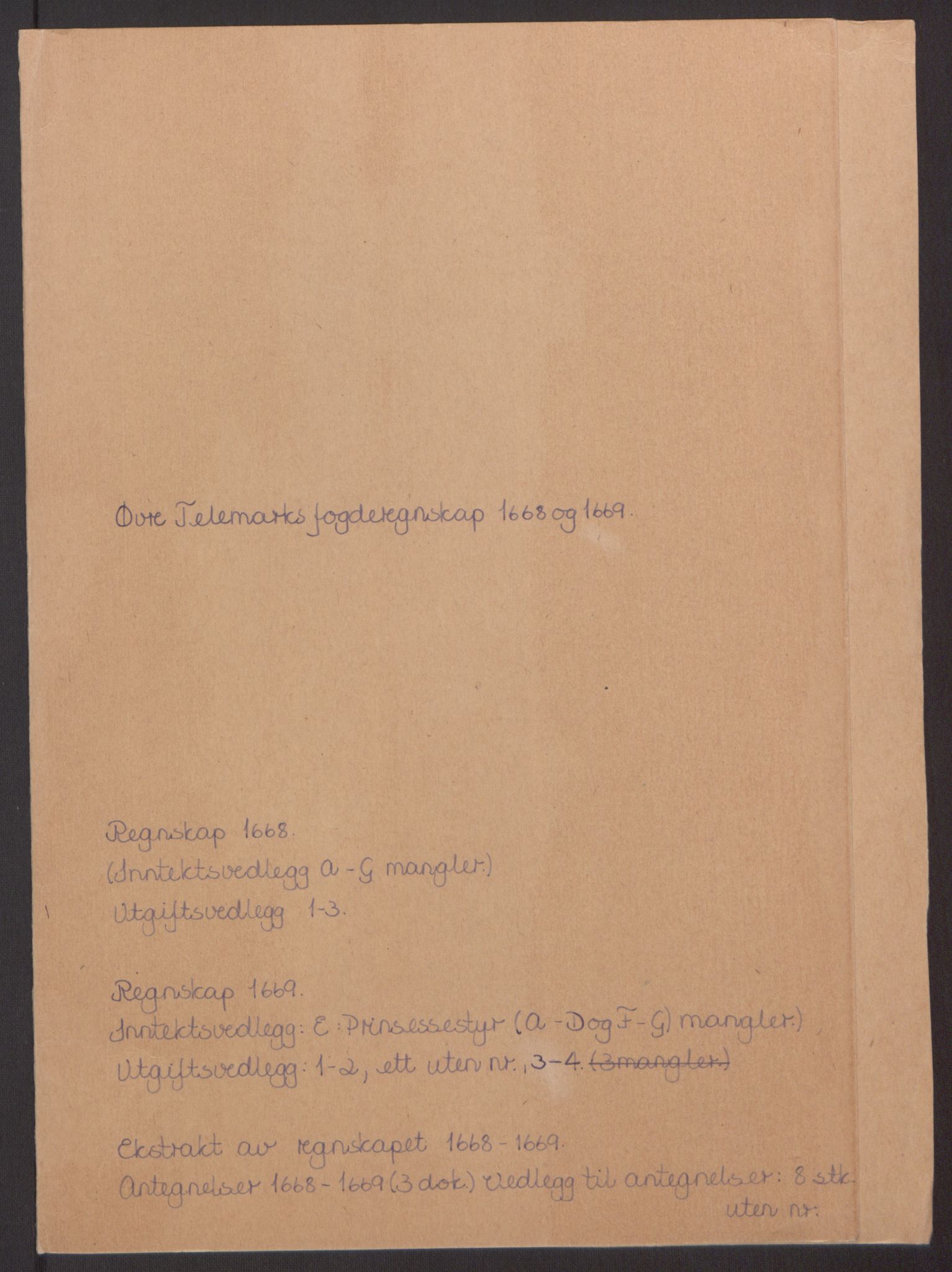Rentekammeret inntil 1814, Reviderte regnskaper, Fogderegnskap, RA/EA-4092/R35/L2059: Fogderegnskap Øvre og Nedre Telemark, 1668-1670, p. 2