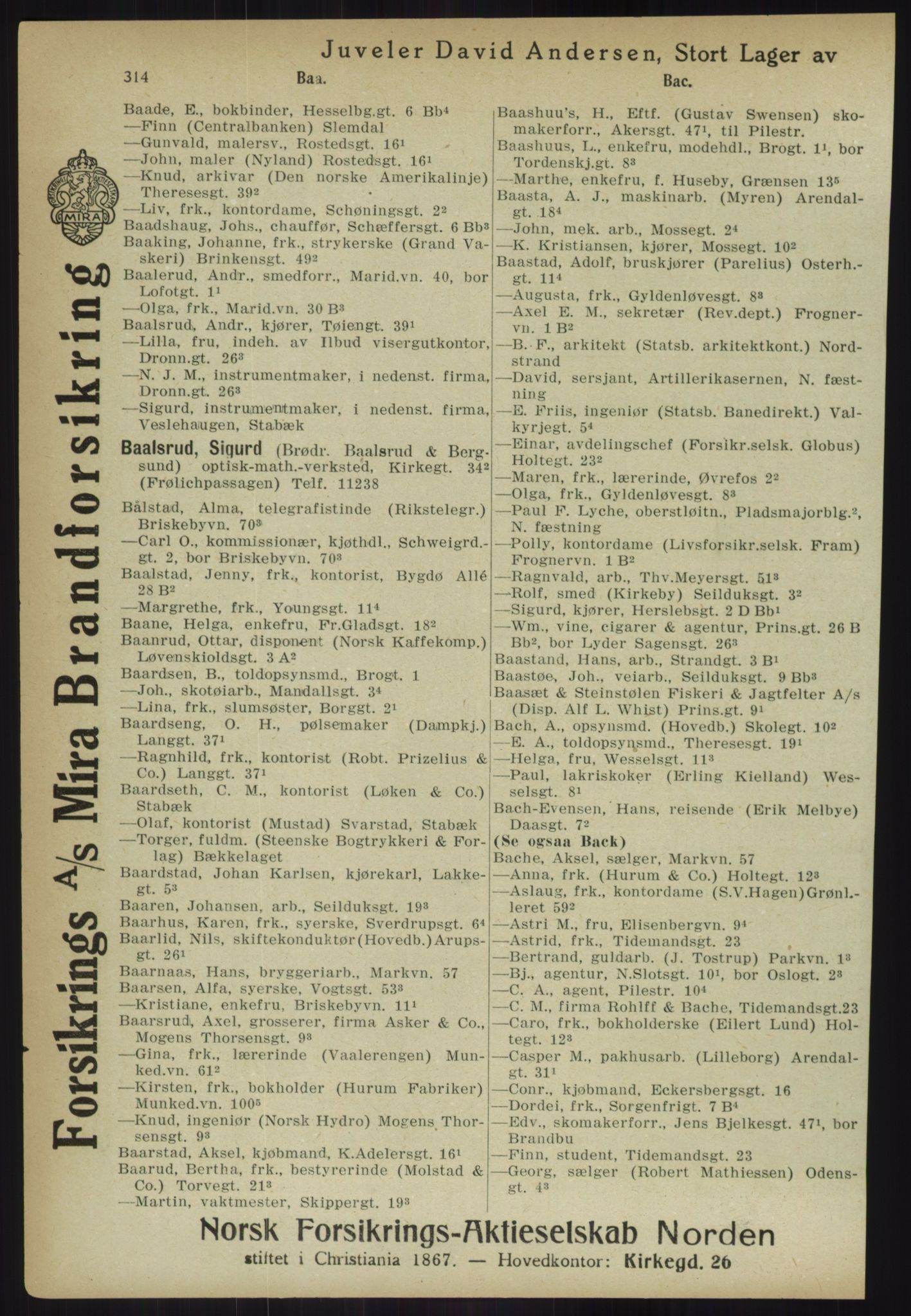 Kristiania/Oslo adressebok, PUBL/-, 1918, p. 339