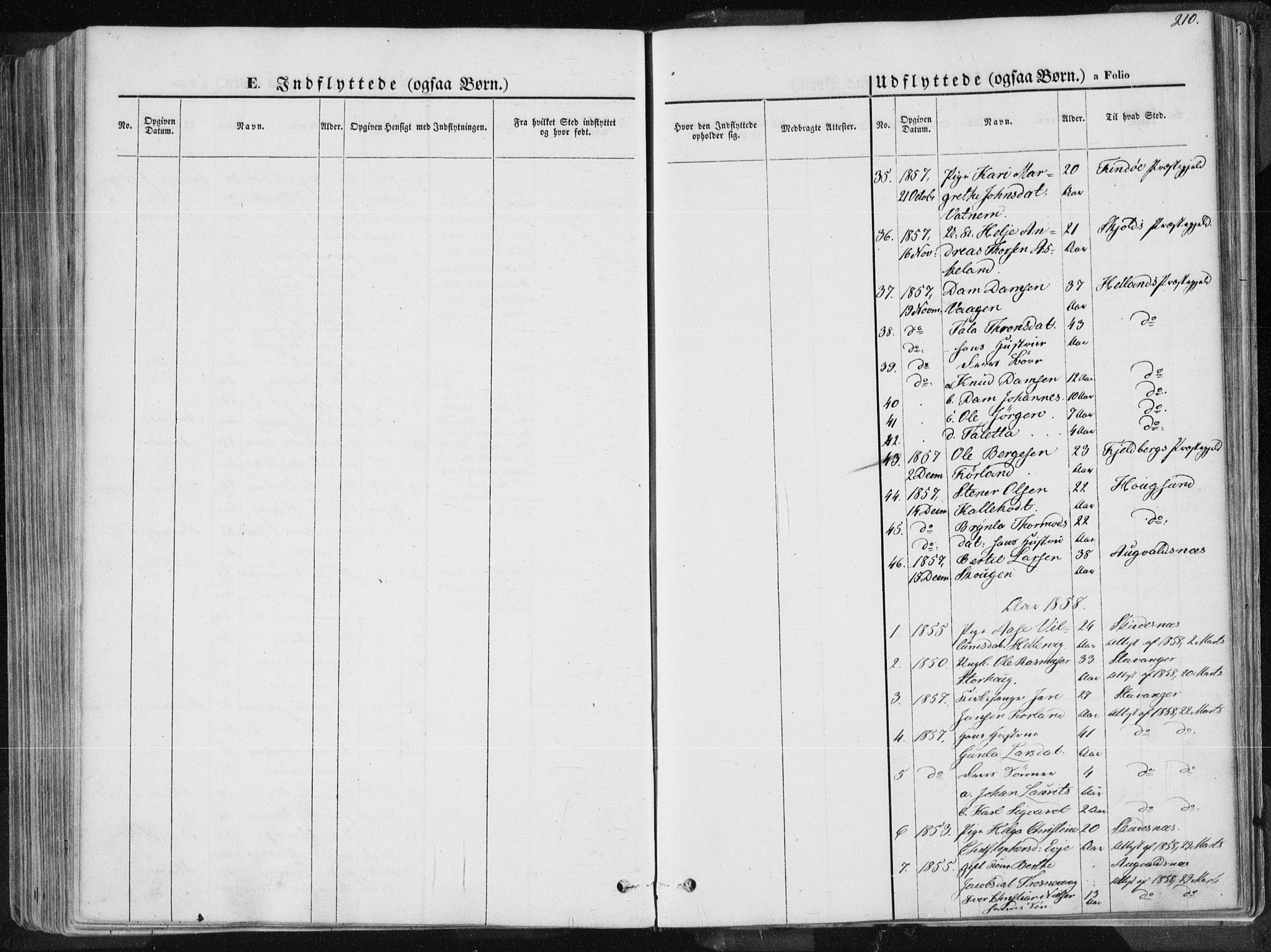 Tysvær sokneprestkontor, SAST/A -101864/H/Ha/Haa/L0003: Parish register (official) no. A 3, 1856-1865, p. 210