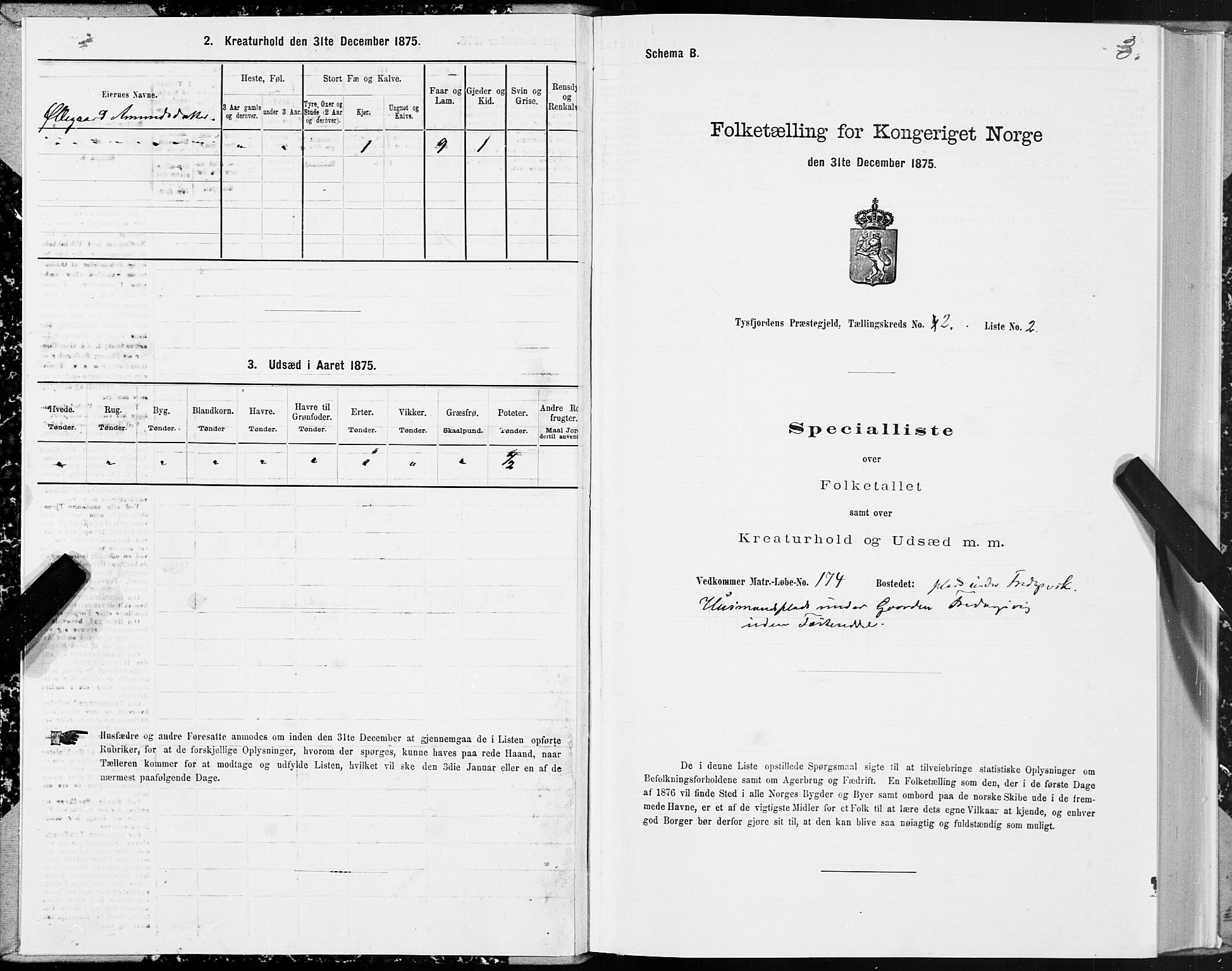 SAT, 1875 census for 1850P Tysfjord, 1875, p. 2003