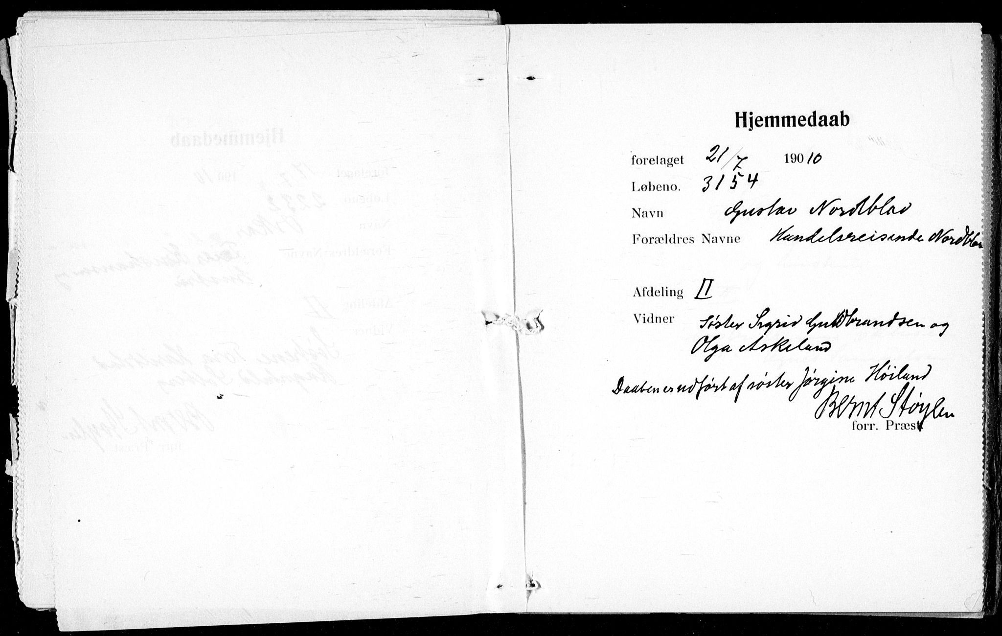 Ullevål sykehus prestekontor Kirkebøker, AV/SAO-A-10542a/K/Ka/L0001: Baptism register no. 1, 1906-1914