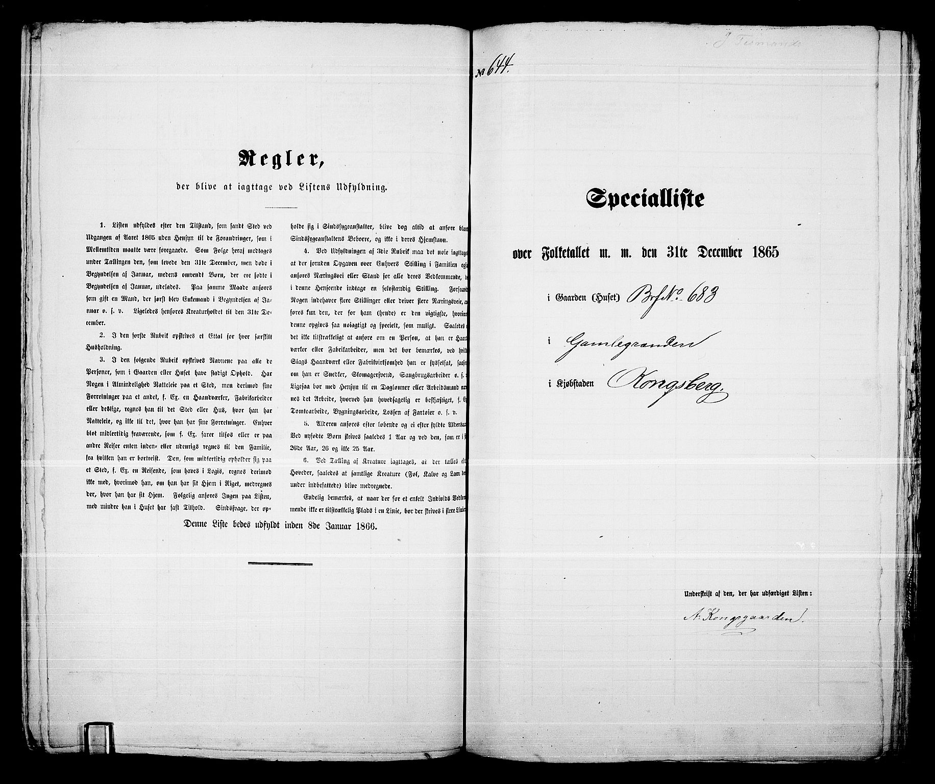 RA, 1865 census for Kongsberg/Kongsberg, 1865, p. 1310