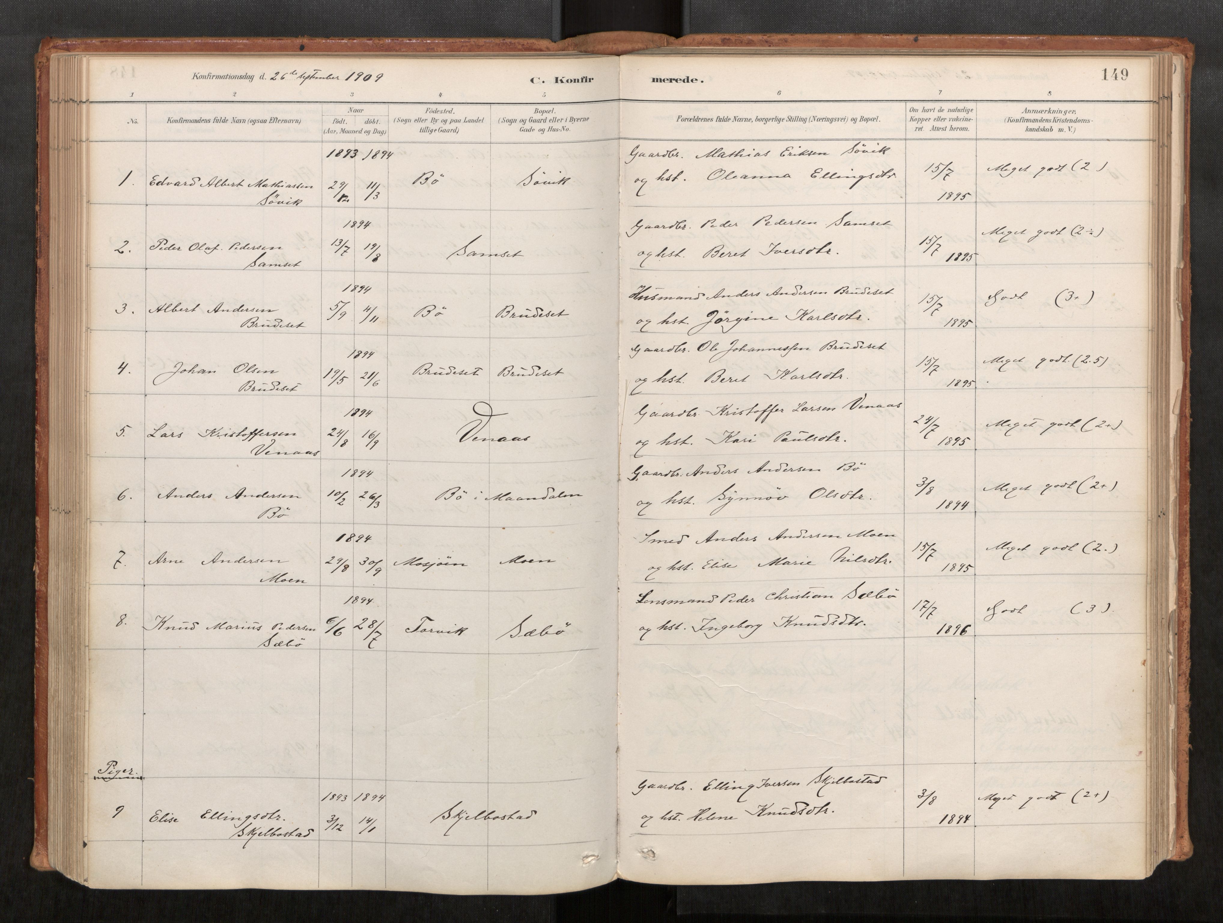 Ministerialprotokoller, klokkerbøker og fødselsregistre - Møre og Romsdal, AV/SAT-A-1454/543/L0568: Parish register (official) no. 543A03, 1885-1915, p. 149