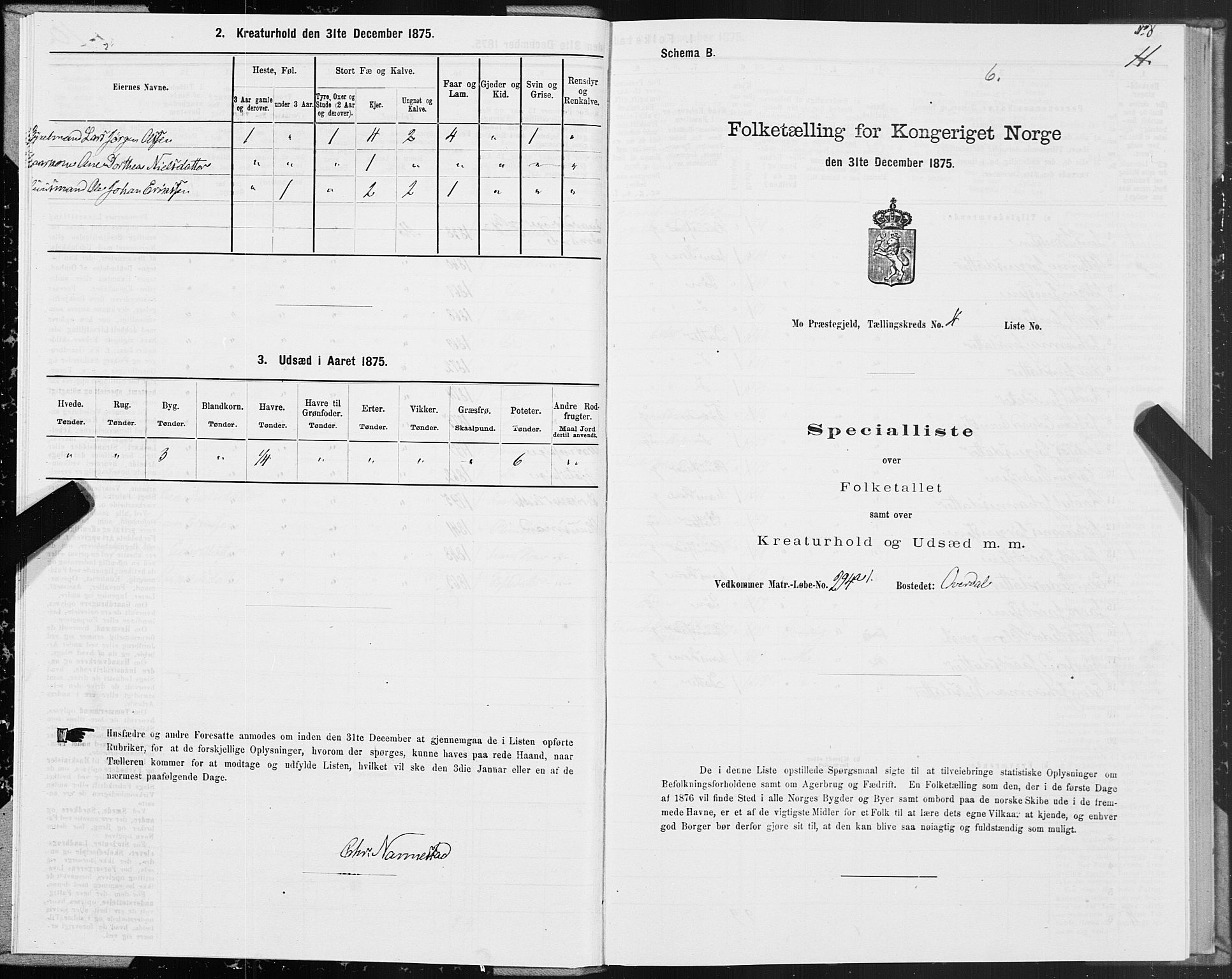 SAT, 1875 census for 1833P Mo, 1875, p. 3011