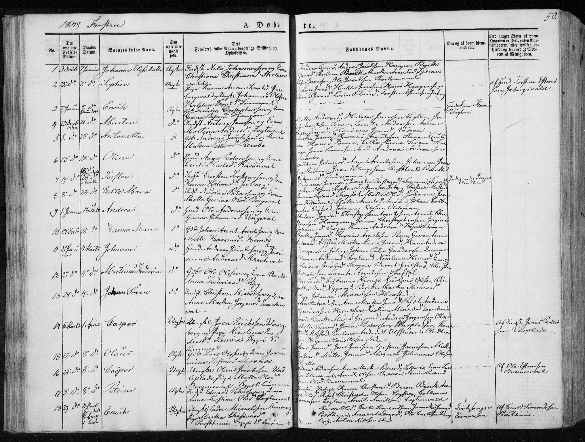Ministerialprotokoller, klokkerbøker og fødselsregistre - Nord-Trøndelag, SAT/A-1458/713/L0115: Parish register (official) no. 713A06, 1838-1851, p. 50