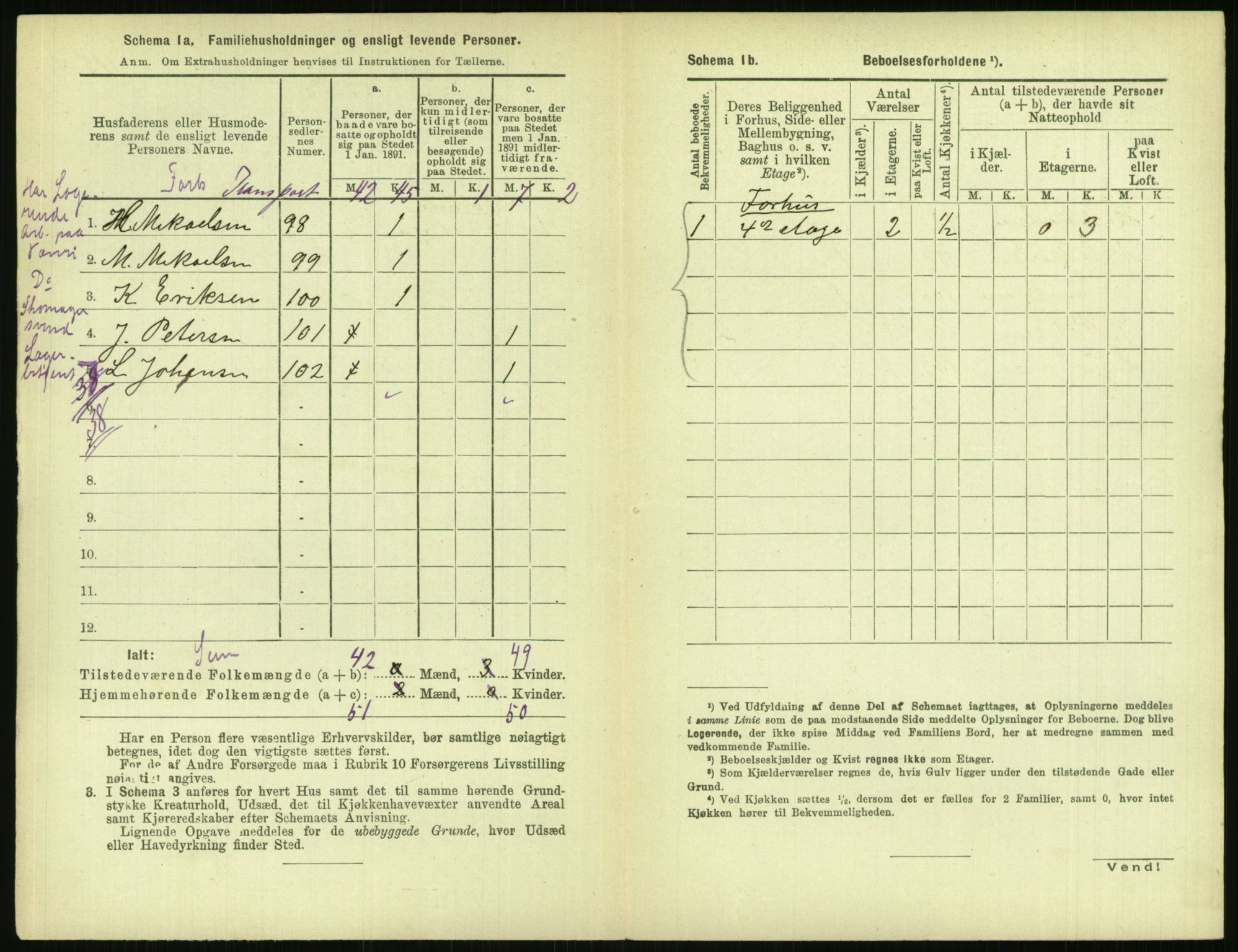RA, 1891 census for 0301 Kristiania, 1891, p. 133054