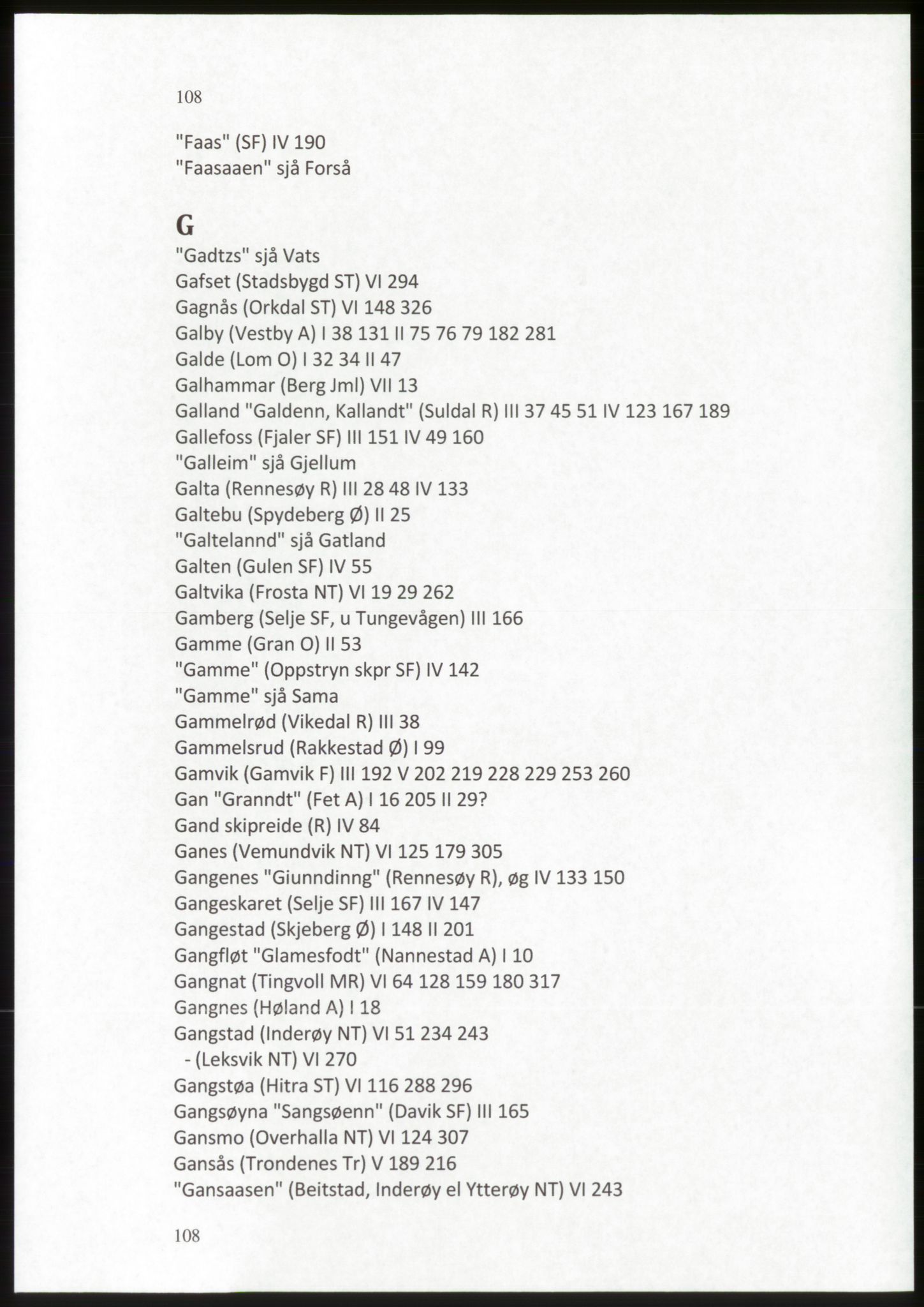 Publikasjoner utgitt av Arkivverket, PUBL/PUBL-001/C/0009: Stedsnavnregister, 1548-1567, p. 108