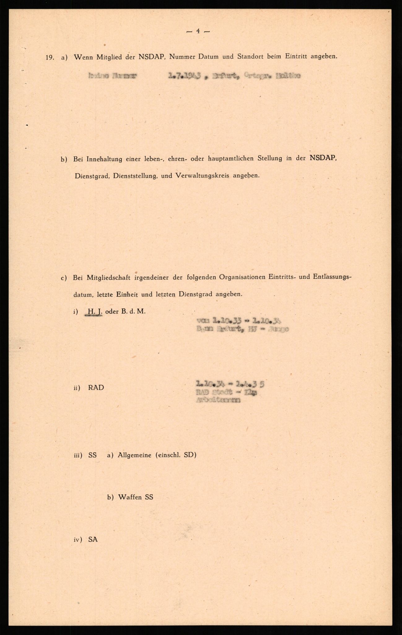 Forsvaret, Forsvarets overkommando II, RA/RAFA-3915/D/Db/L0024: CI Questionaires. Tyske okkupasjonsstyrker i Norge. Tyskere., 1945-1946, p. 353