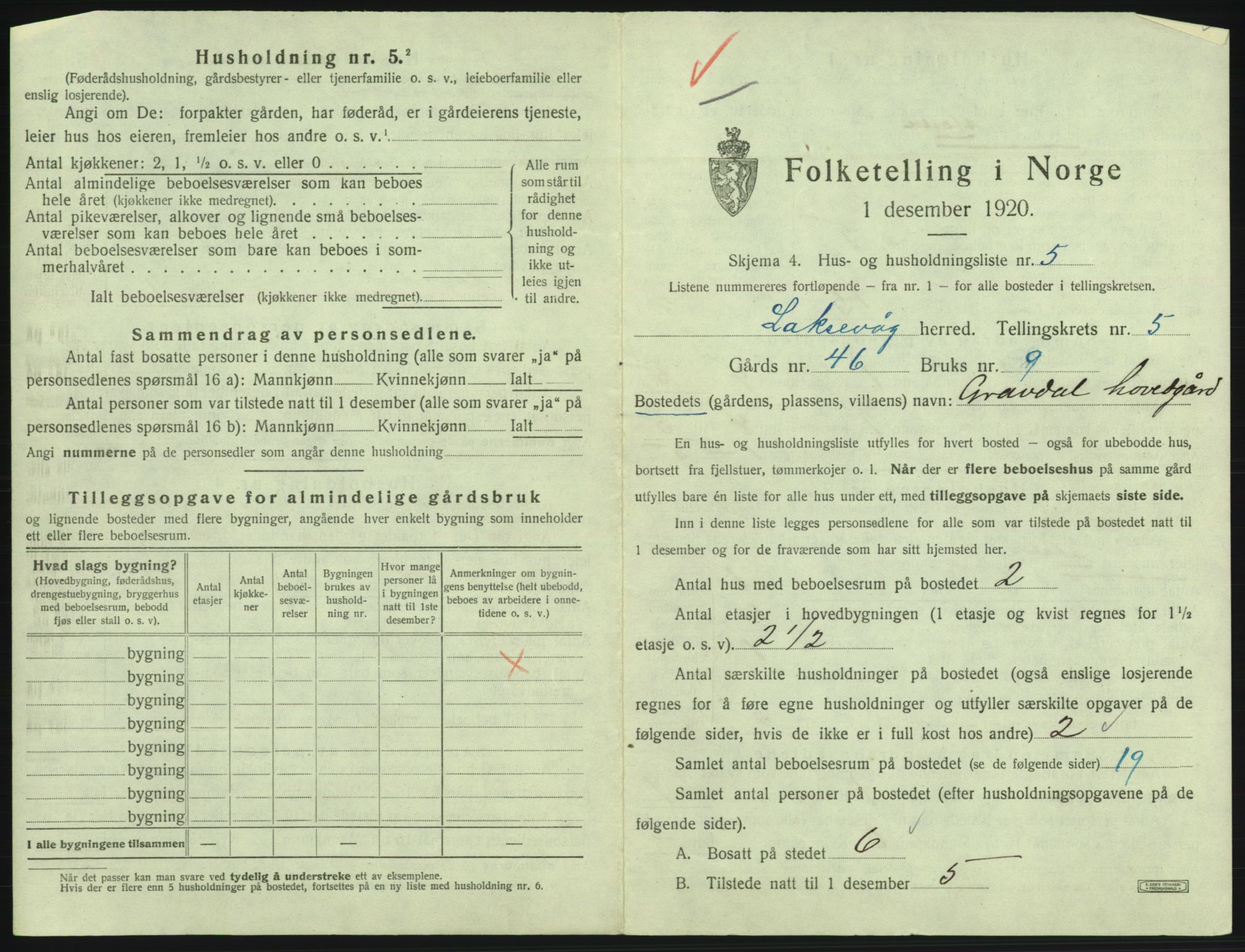 SAB, 1920 census for Laksevåg, 1920, p. 1204