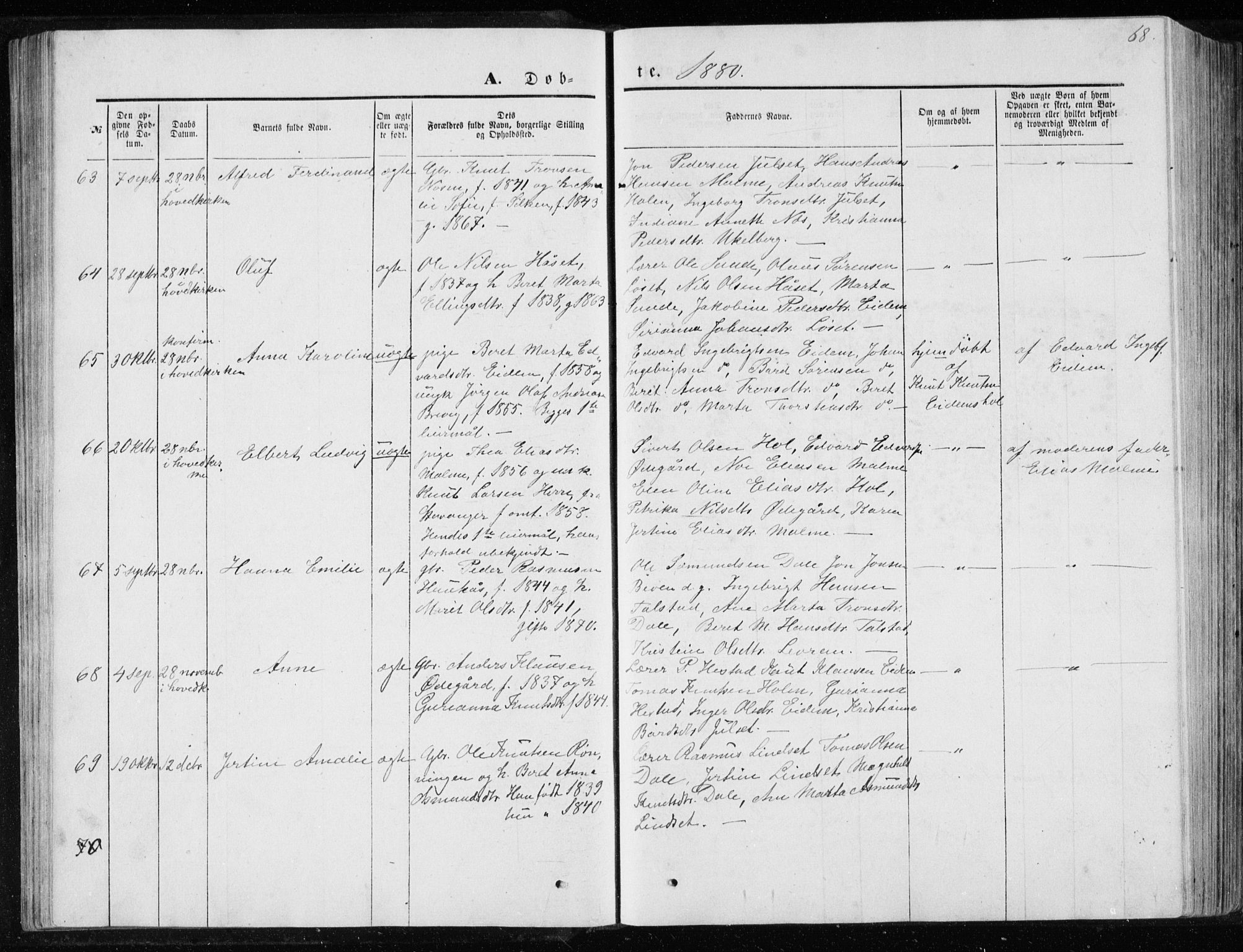 Ministerialprotokoller, klokkerbøker og fødselsregistre - Møre og Romsdal, AV/SAT-A-1454/565/L0754: Parish register (copy) no. 565C03, 1870-1896, p. 68