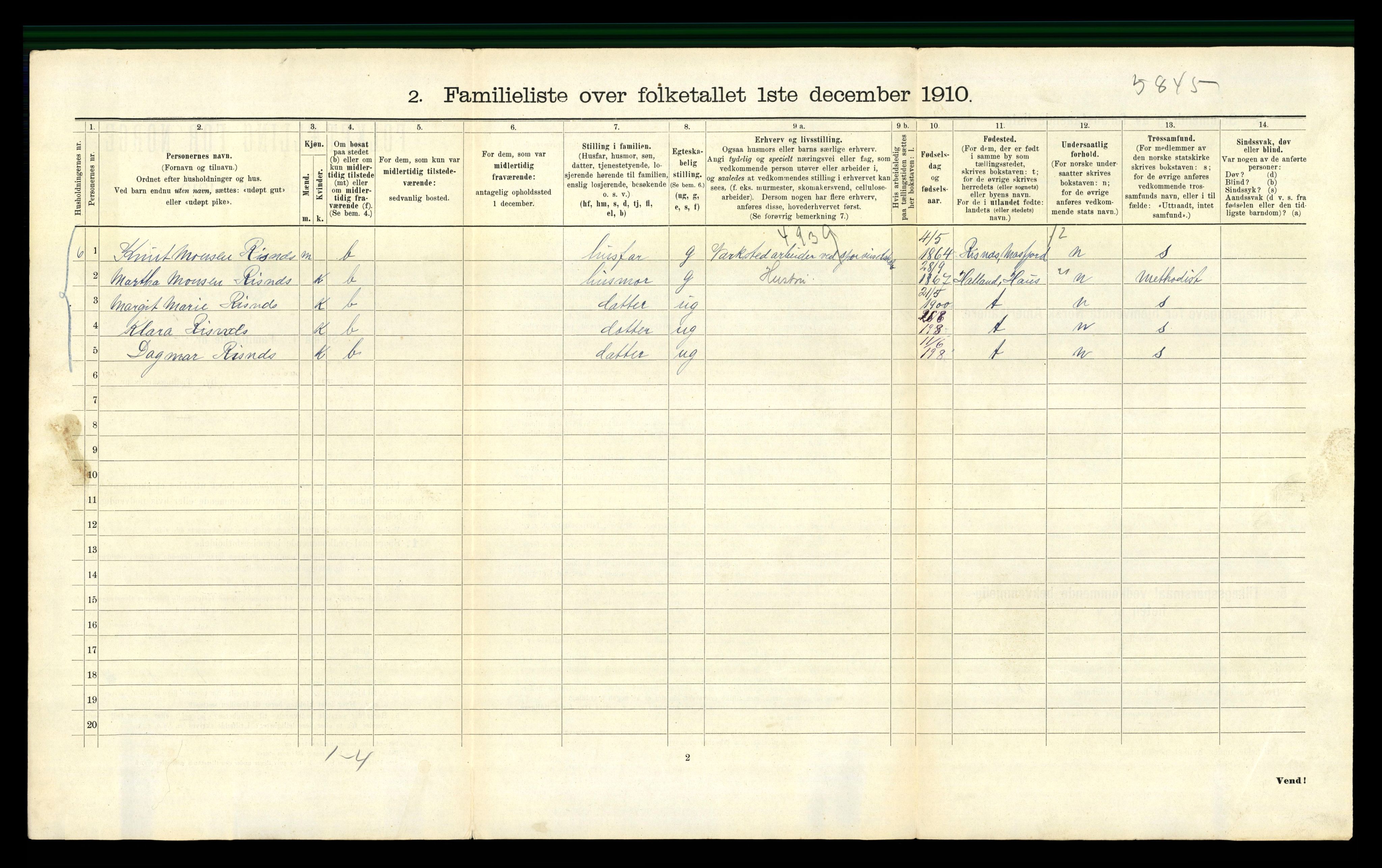 RA, 1910 census for Bergen, 1910, p. 32222