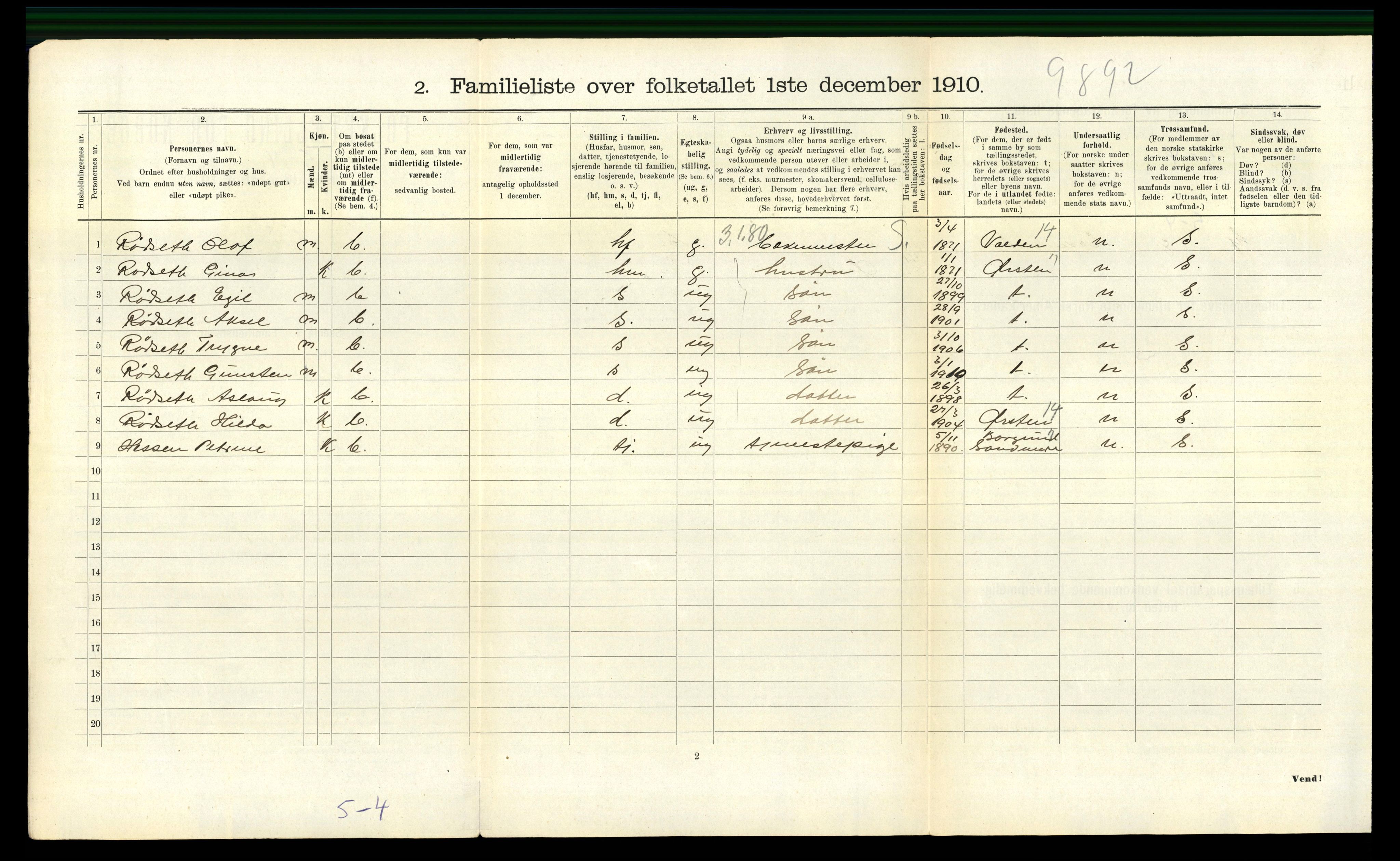 RA, 1910 census for Ålesund, 1910, p. 3704