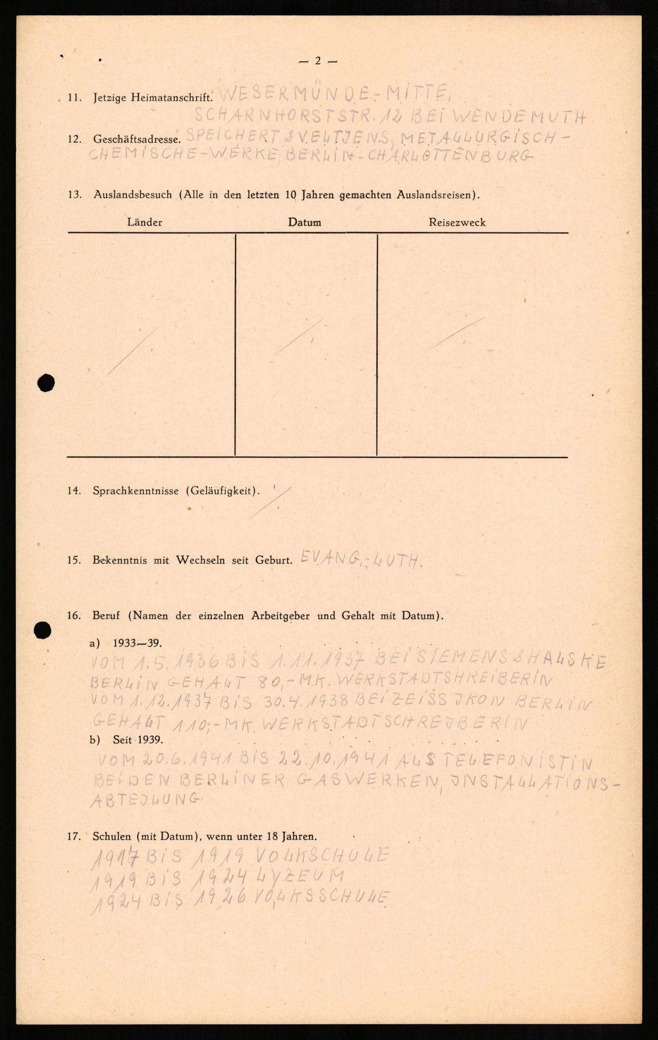 Forsvaret, Forsvarets overkommando II, AV/RA-RAFA-3915/D/Db/L0010: CI Questionaires. Tyske okkupasjonsstyrker i Norge. Tyskere., 1945-1946, p. 465