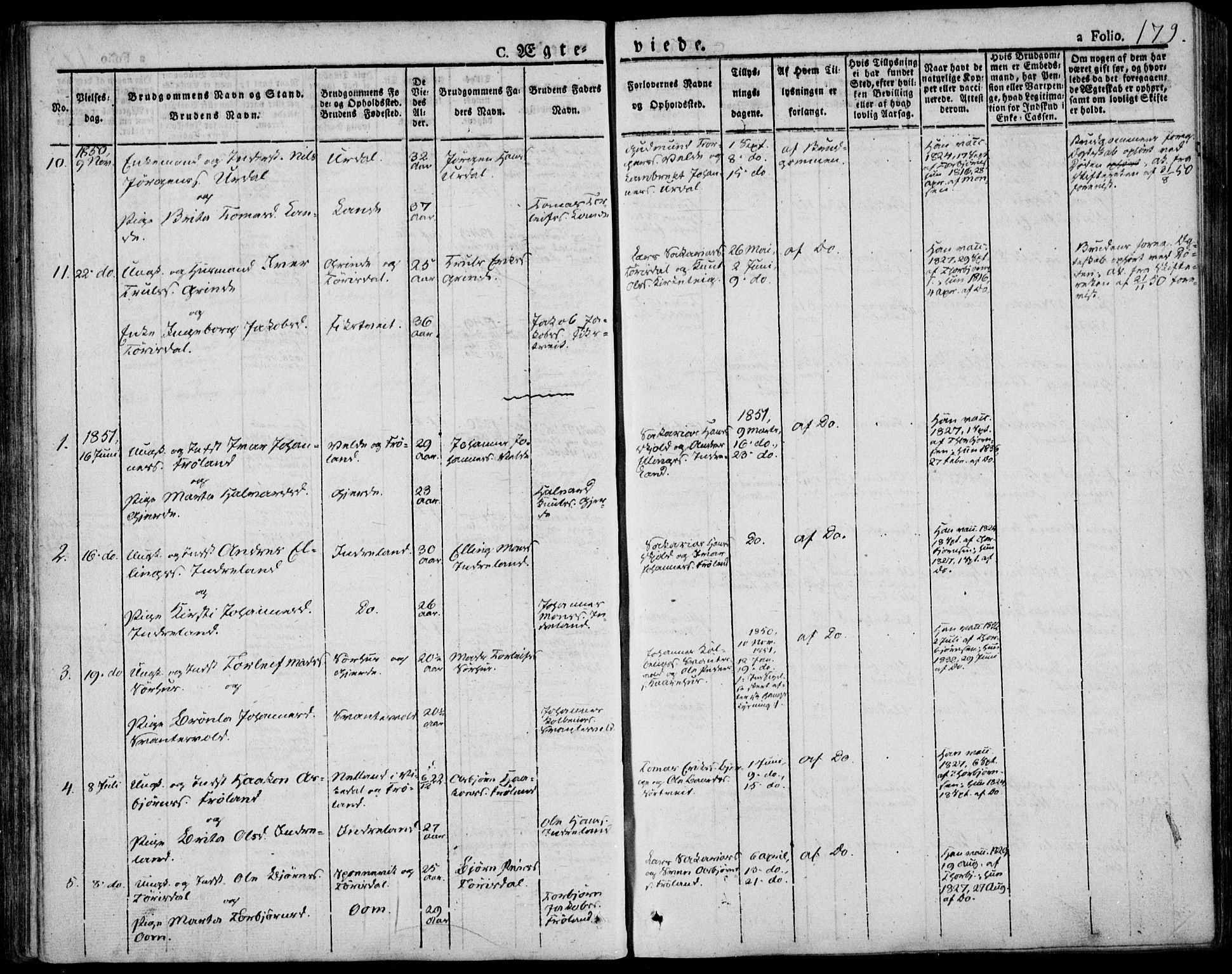 Skjold sokneprestkontor, AV/SAST-A-101847/H/Ha/Haa/L0005: Parish register (official) no. A 5, 1830-1856, p. 179