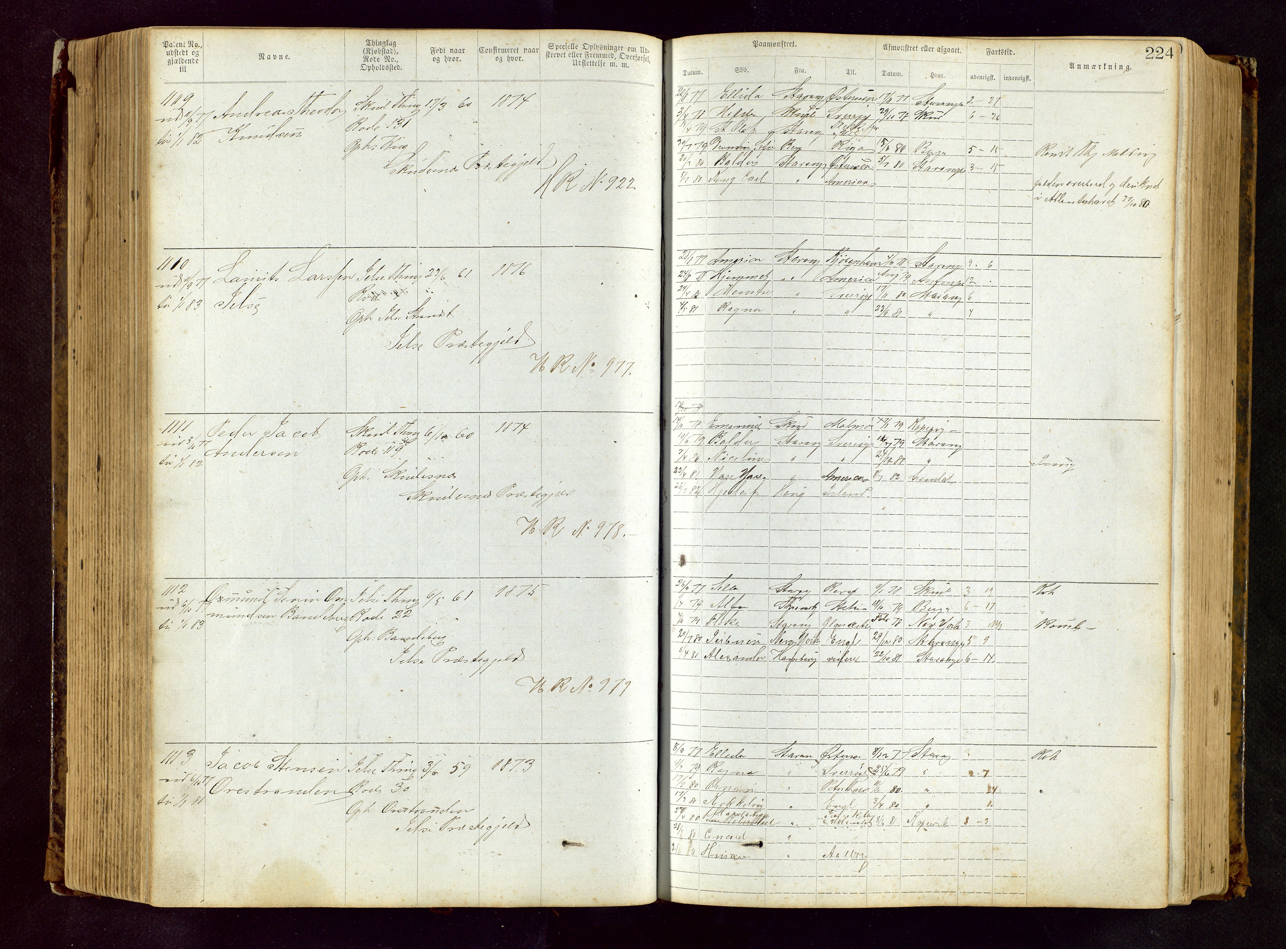 Haugesund sjømannskontor, AV/SAST-A-102007/F/Ff/L0002: Sjøfartsrulle Skudenes krets nr. 1-2719, 1868-1948, p. 224