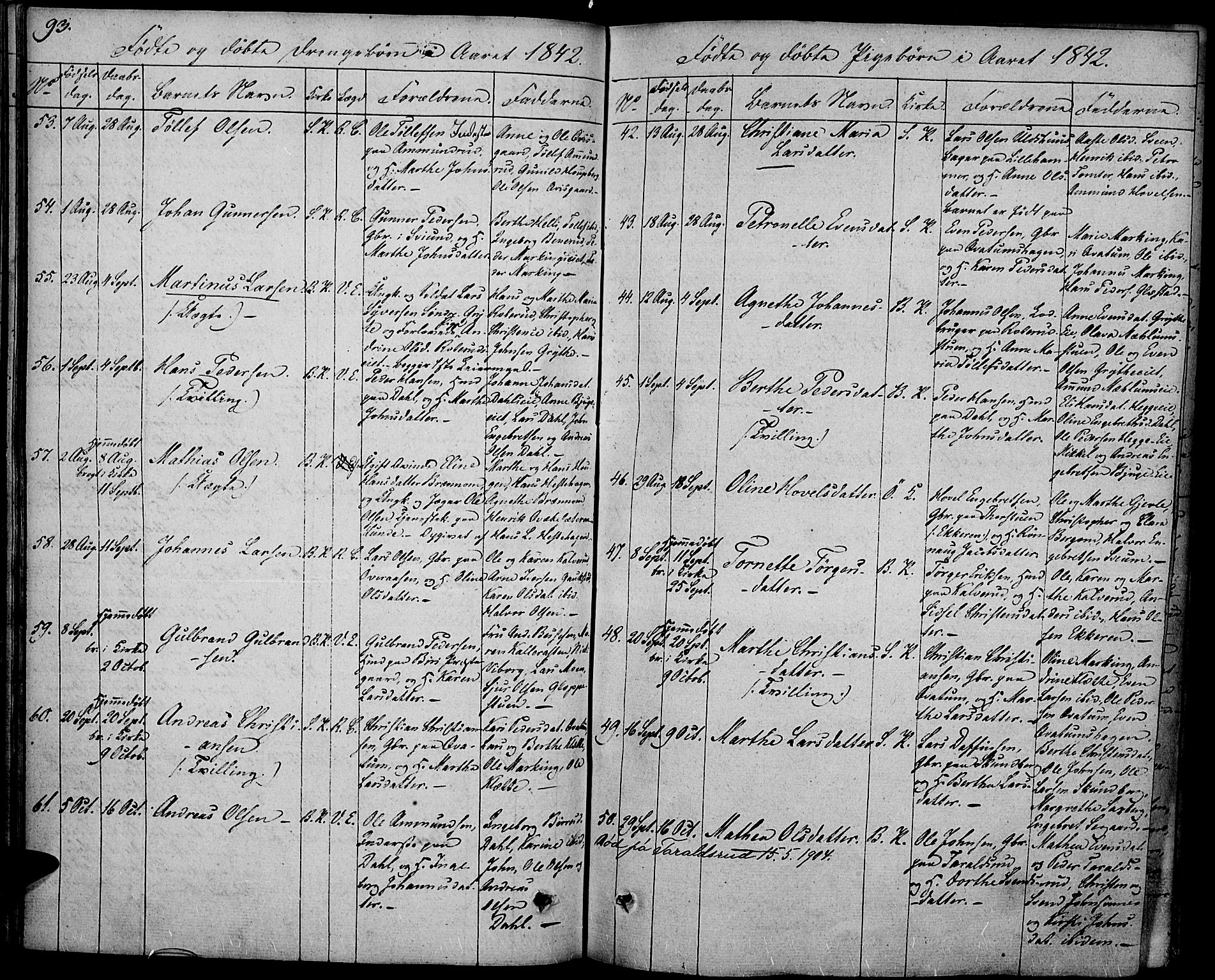 Biri prestekontor, AV/SAH-PREST-096/H/Ha/Haa/L0004: Parish register (official) no. 4, 1829-1842, p. 93