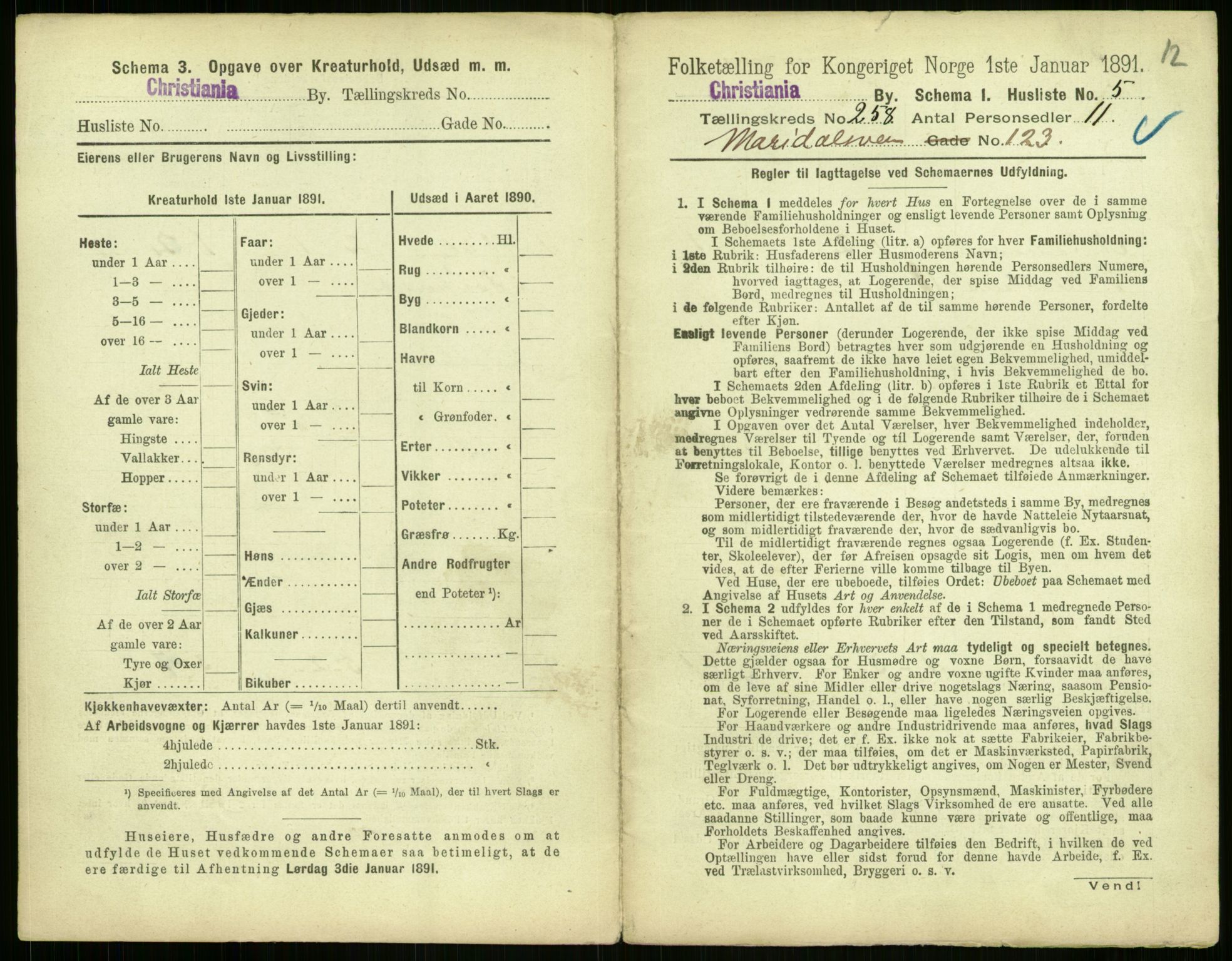 RA, 1891 census for 0301 Kristiania, 1891, p. 157084