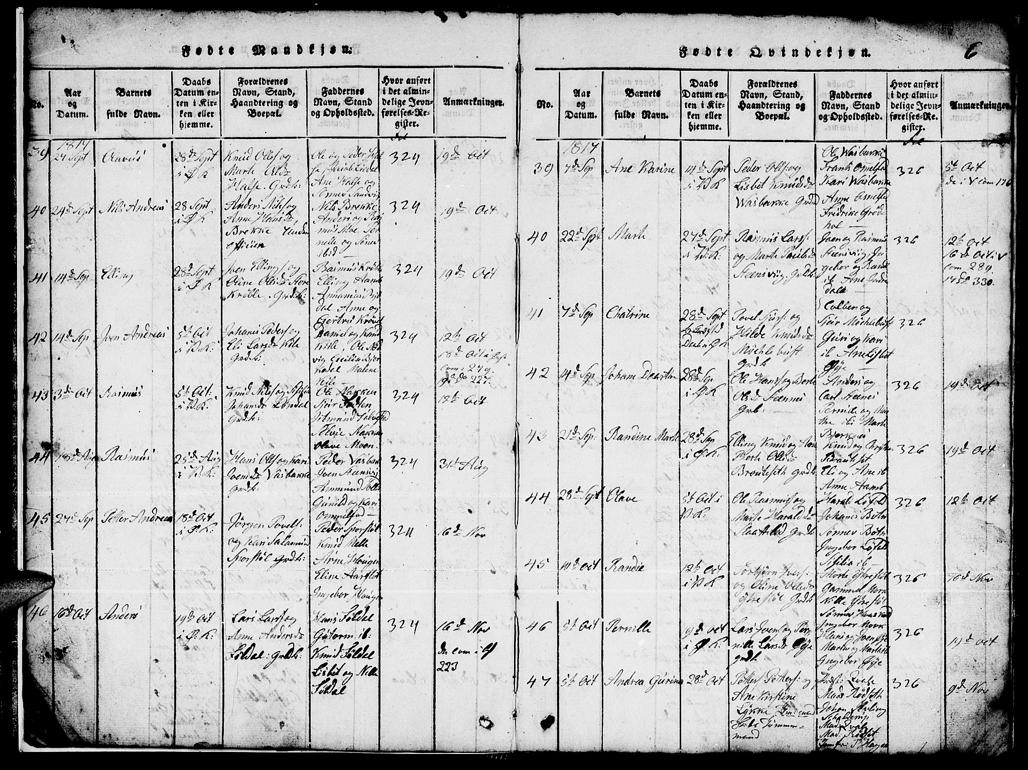 Ministerialprotokoller, klokkerbøker og fødselsregistre - Møre og Romsdal, AV/SAT-A-1454/511/L0155: Parish register (copy) no. 511C01, 1817-1829, p. 6