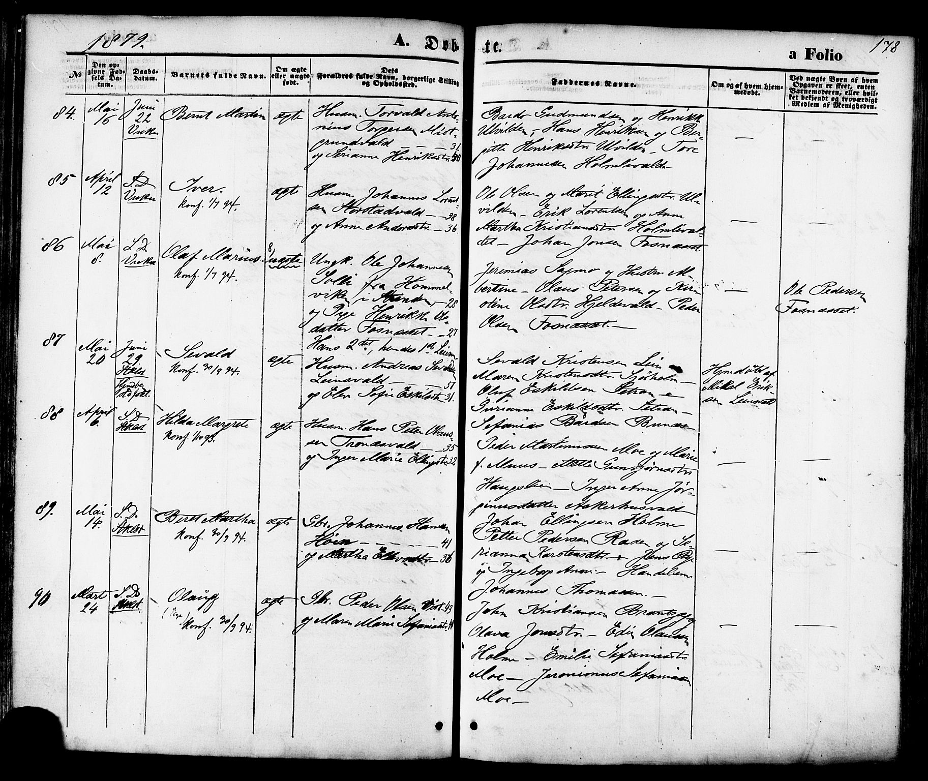 Ministerialprotokoller, klokkerbøker og fødselsregistre - Nord-Trøndelag, AV/SAT-A-1458/723/L0242: Parish register (official) no. 723A11, 1870-1880, p. 178