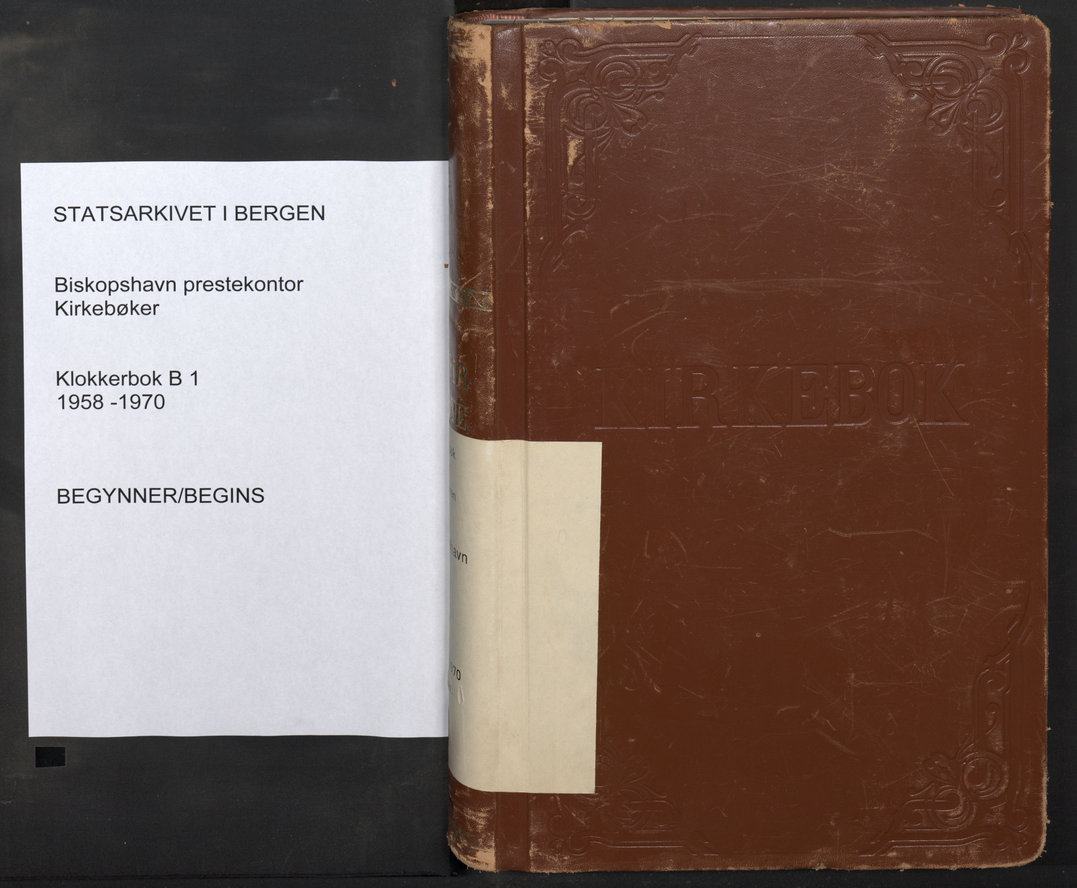 Biskopshavn sokneprestembete*, SAB/-: Parish register (copy) no. B 1, 1958-1970
