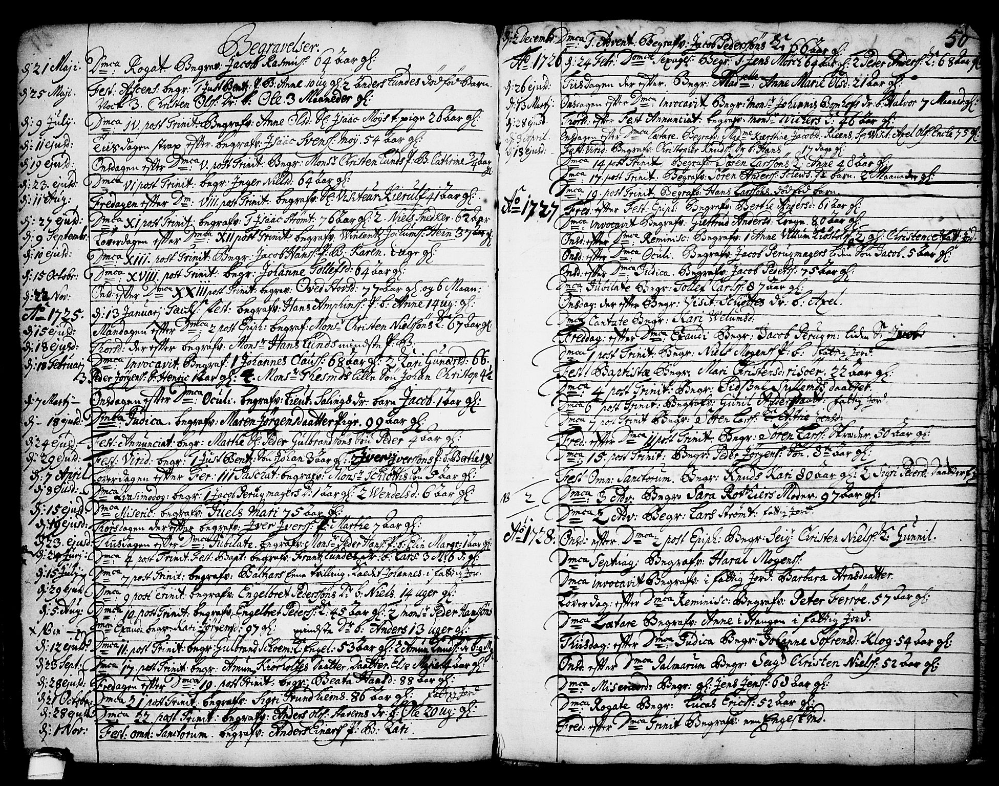 Brevik kirkebøker, SAKO/A-255/F/Fa/L0002: Parish register (official) no. 2, 1720-1764, p. 50