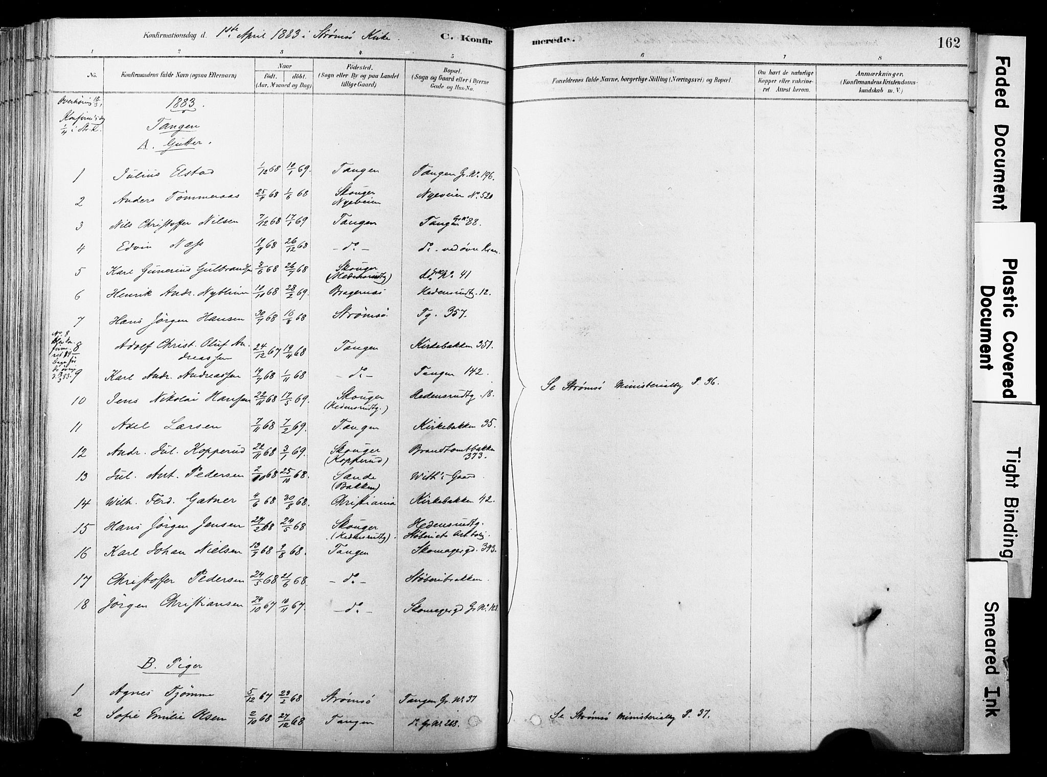 Strømsø kirkebøker, SAKO/A-246/F/Fb/L0006: Parish register (official) no. II 6, 1879-1910, p. 162