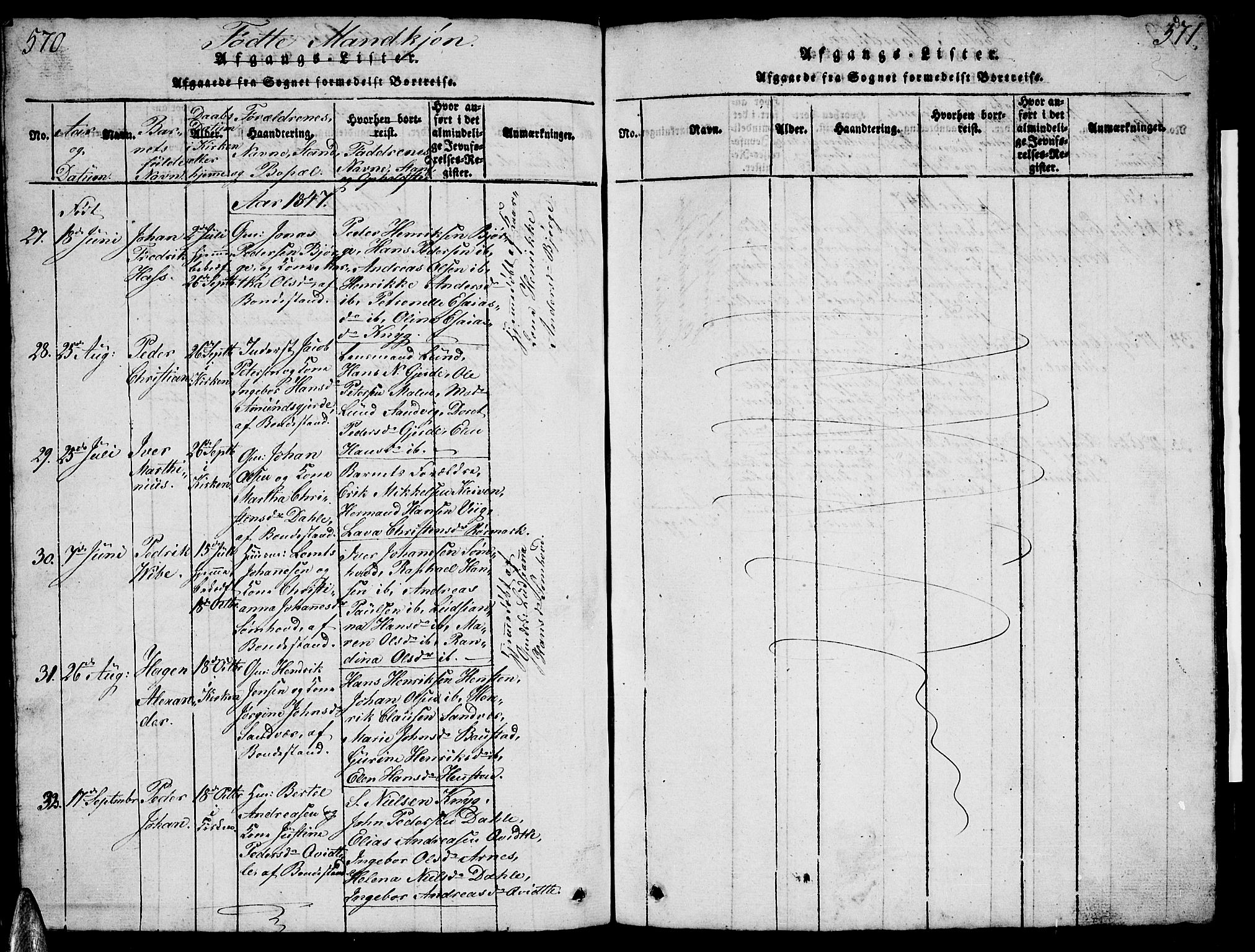 Ministerialprotokoller, klokkerbøker og fødselsregistre - Nordland, AV/SAT-A-1459/812/L0186: Parish register (copy) no. 812C04, 1820-1849, p. 570-571