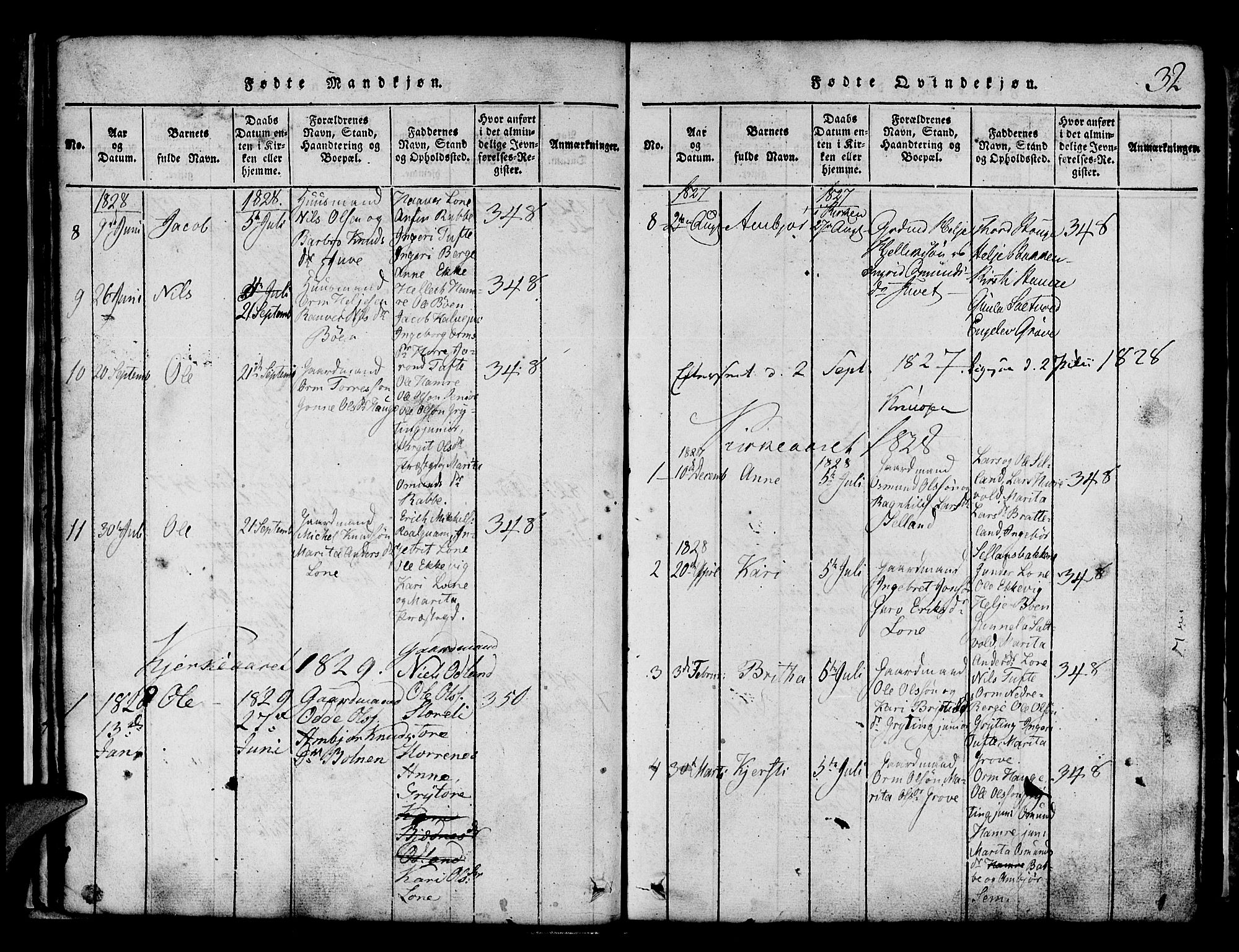 Røldal sokneprestembete, SAB/A-100247: Parish register (copy) no. A 1, 1817-1860, p. 32